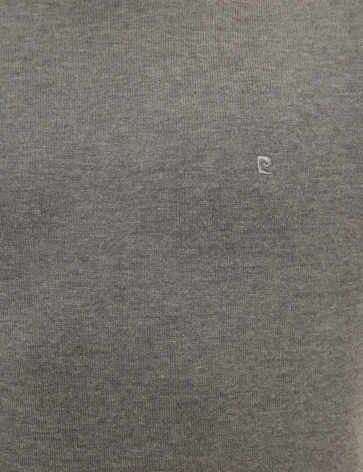 Gri Melanj Slim Fit Balıkçı Yaka Basic Triko Kazak - 50227090046