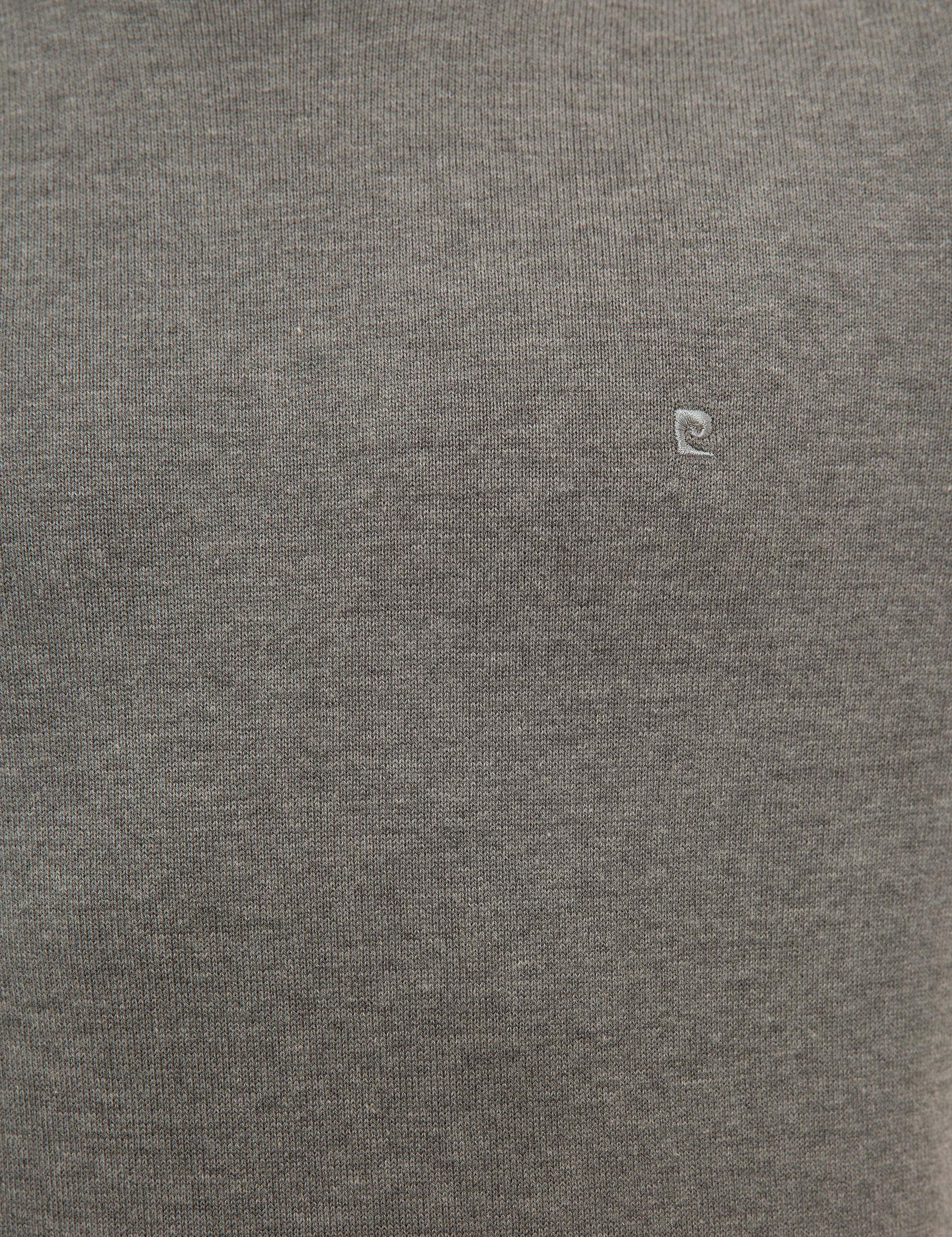 Gri Melanj Slim Fit Balıkçı Yaka Basic Triko Kazak