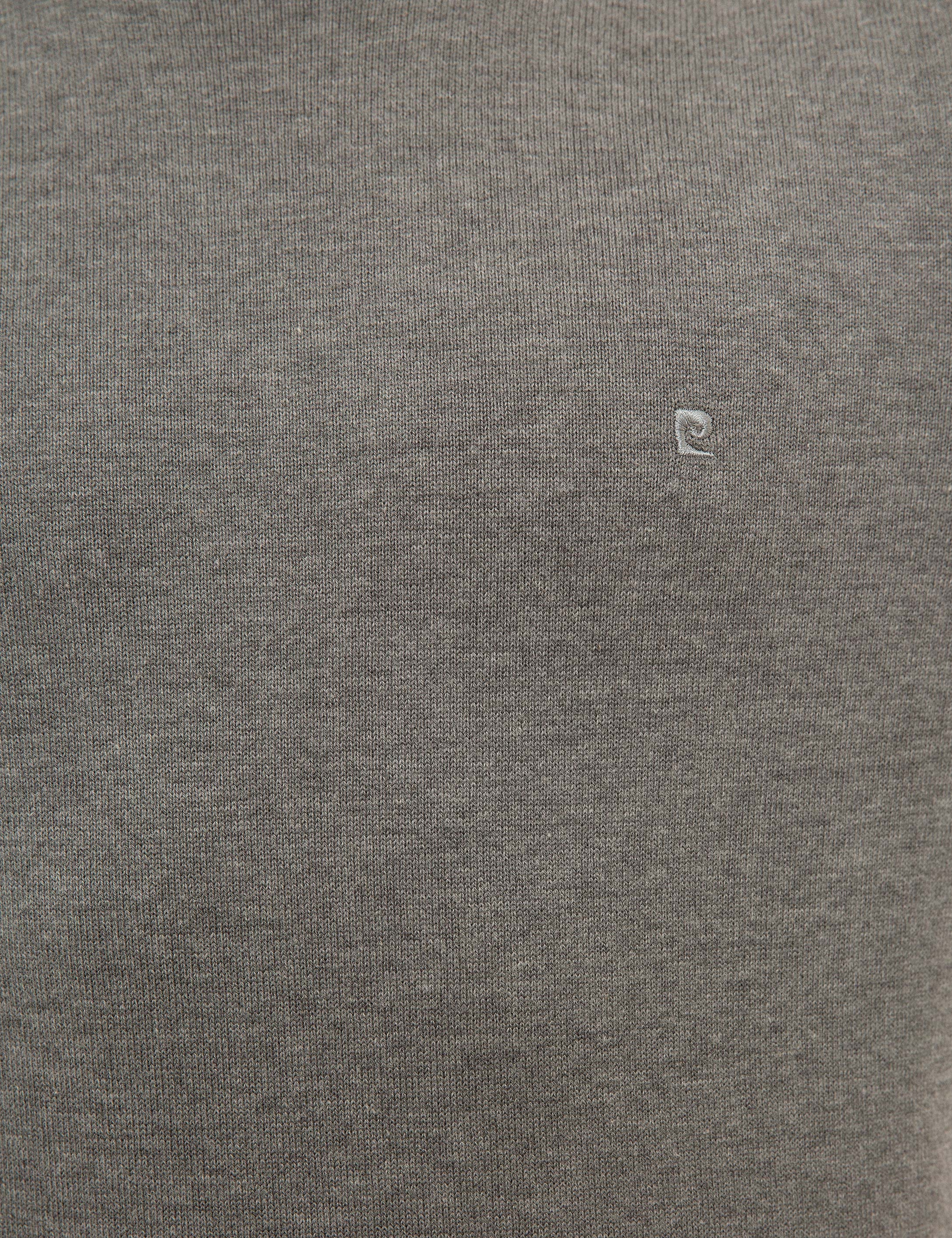 Gri Melanj Slim Fit Balıkçı Yaka Basic Triko Kazak