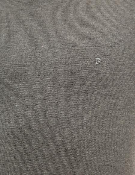 Gri Melanj Slim Fit Balıkçı Yaka Basic Triko Kazak - 50227090046