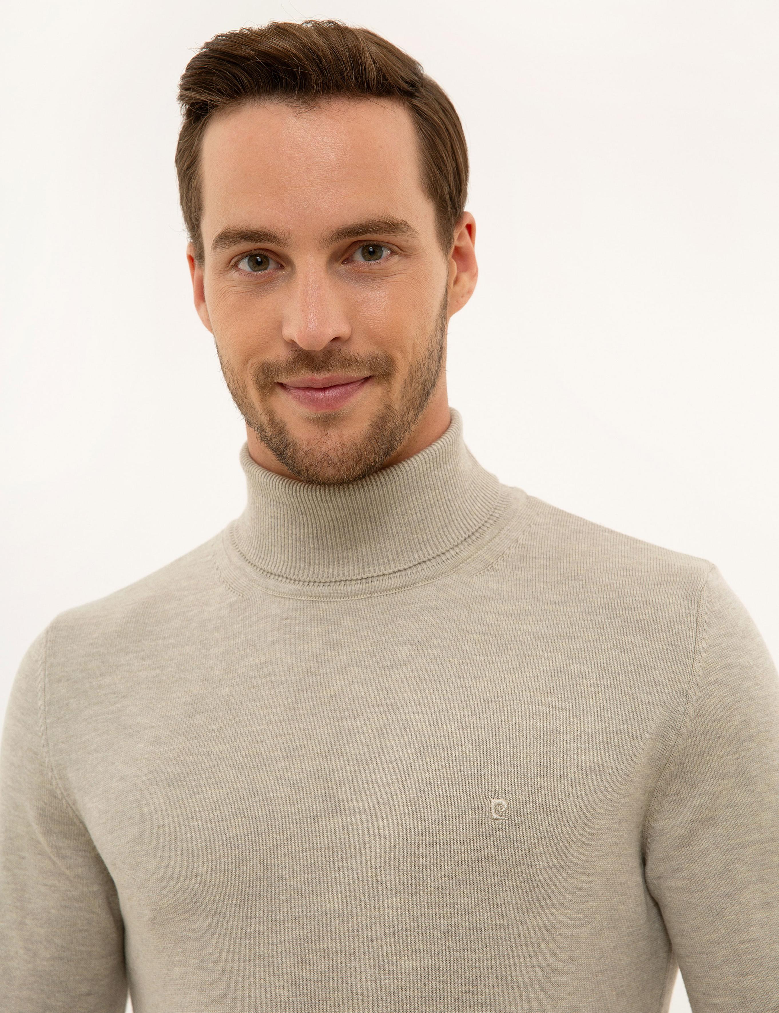 Kum Melanj Slim Fit Balıkçı Yaka Basic Triko Kazak