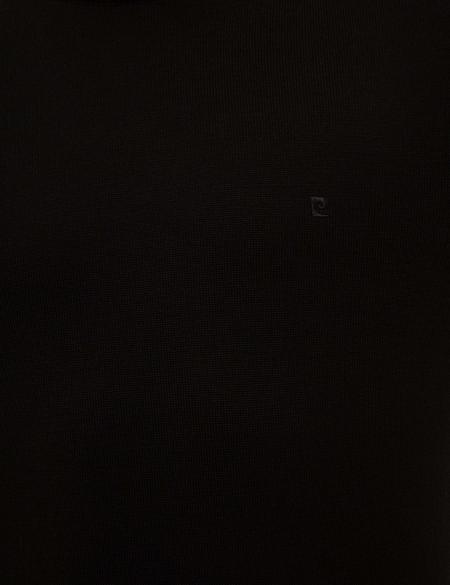 Siyah Slim Fit Yarım Balıkçı Yaka Basic Triko Kazak - 50227091007