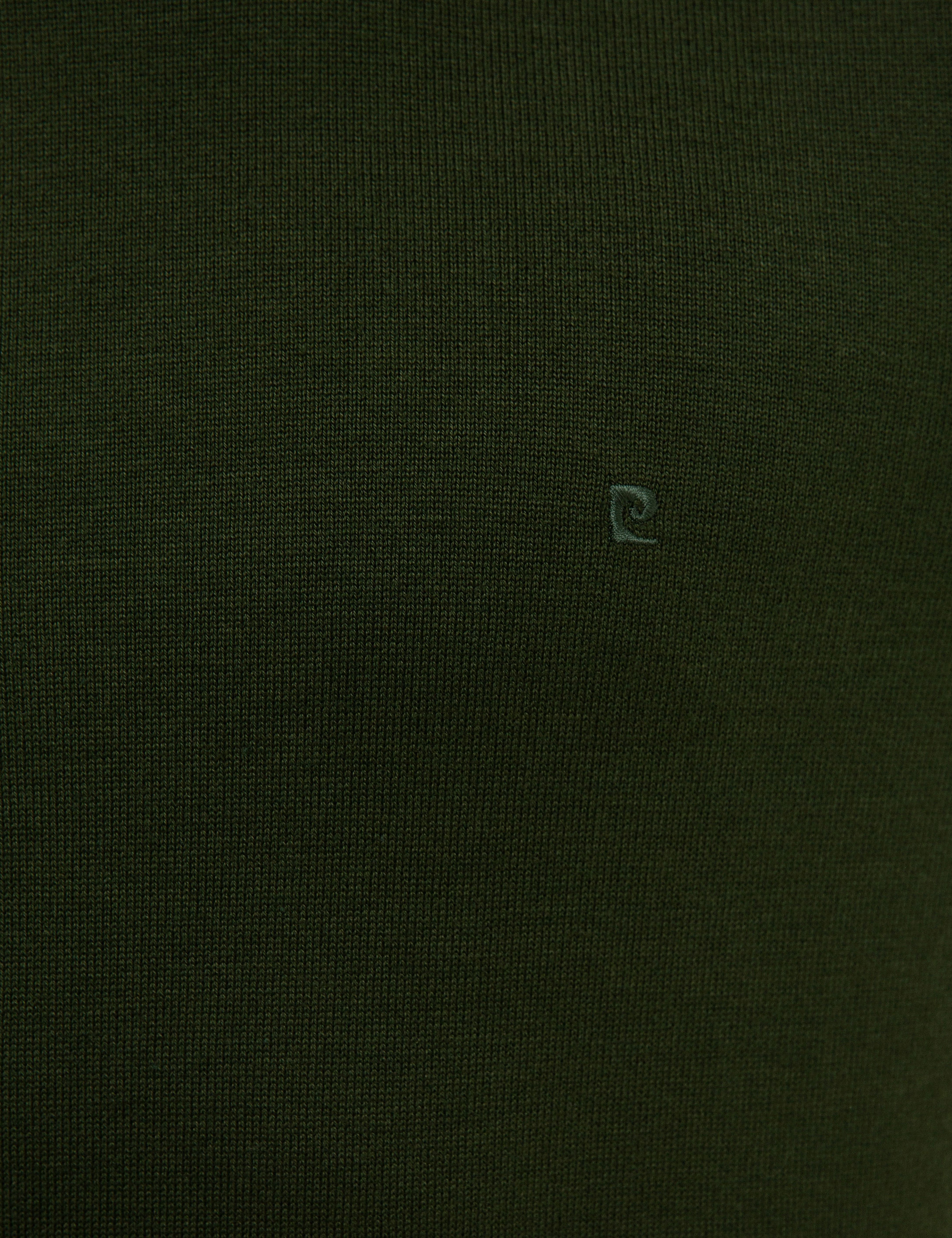 Koyu Yeşil Slim Fit Yarım Balıkçı Yaka Triko Kazak