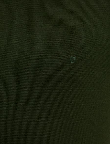 Koyu Yeşil Slim Fit Yarım Balıkçı Yaka Triko Kazak - 50227091121