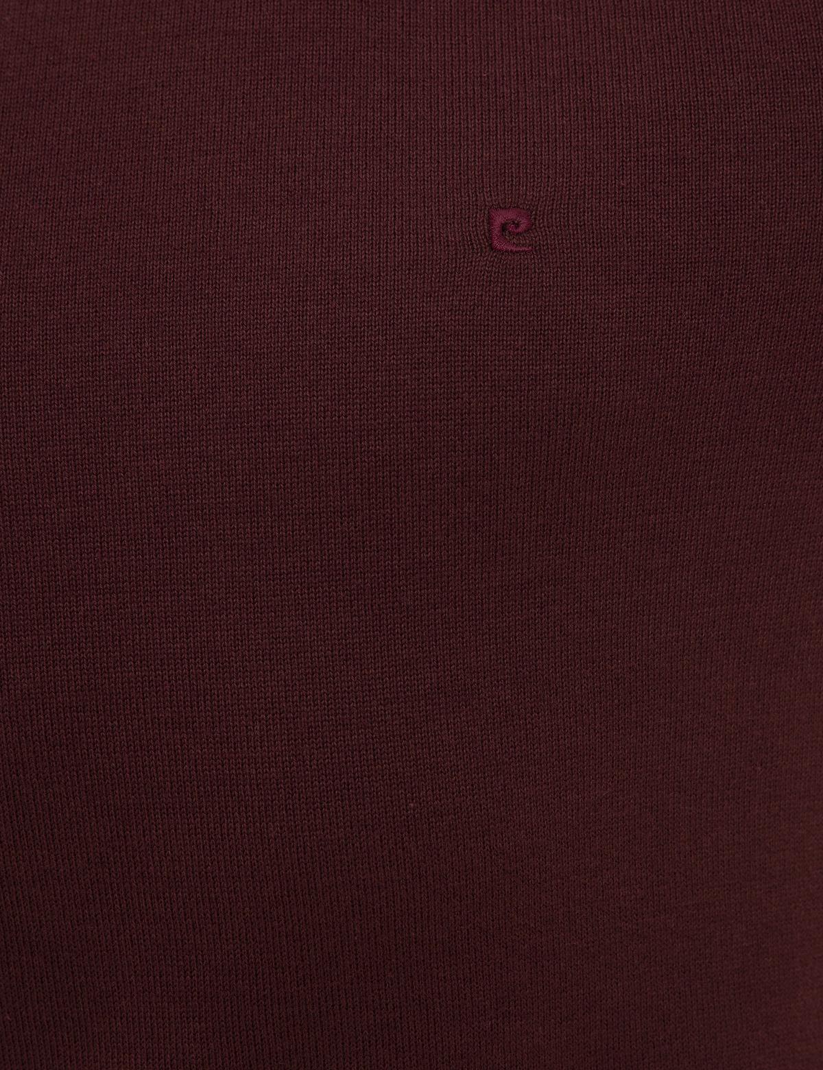 Bordo Slim Fit Yarım Balıkçı Yaka Basic Triko Kazak - 50227091029