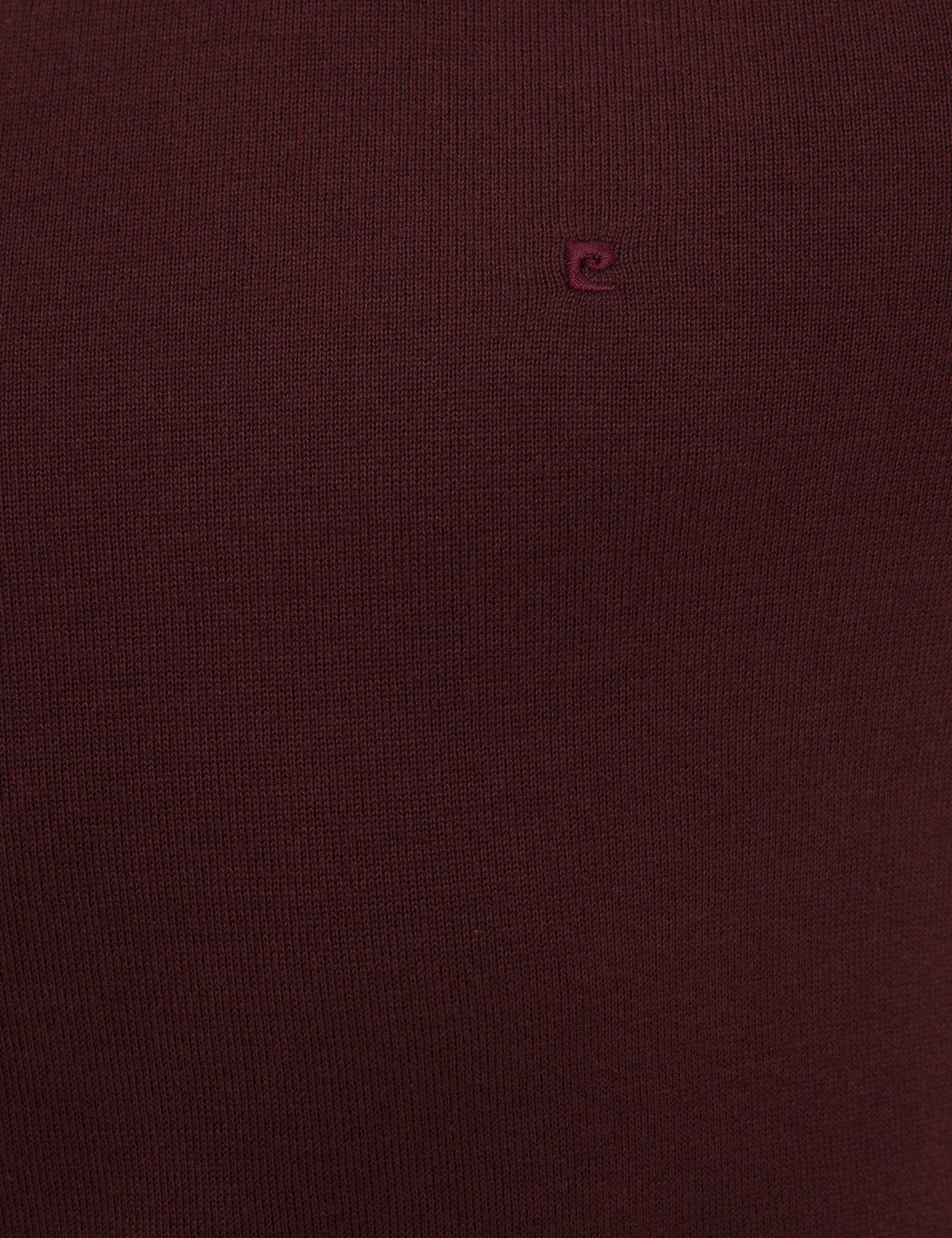 Bordo Slim Fit Yarım Balıkçı Yaka Basic Triko Kazak