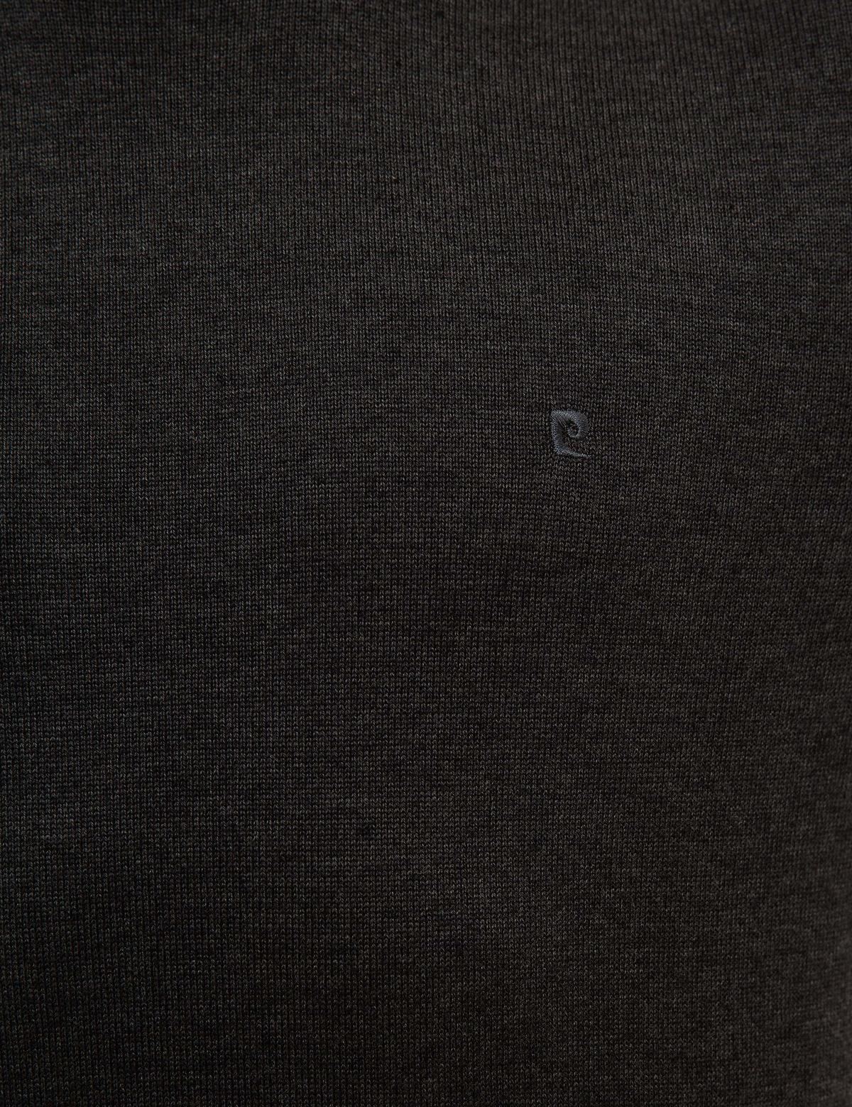 Antrasit Melanj Slim Fit Yarım Balıkçı Yaka Basic Triko Kazak - 50227091037