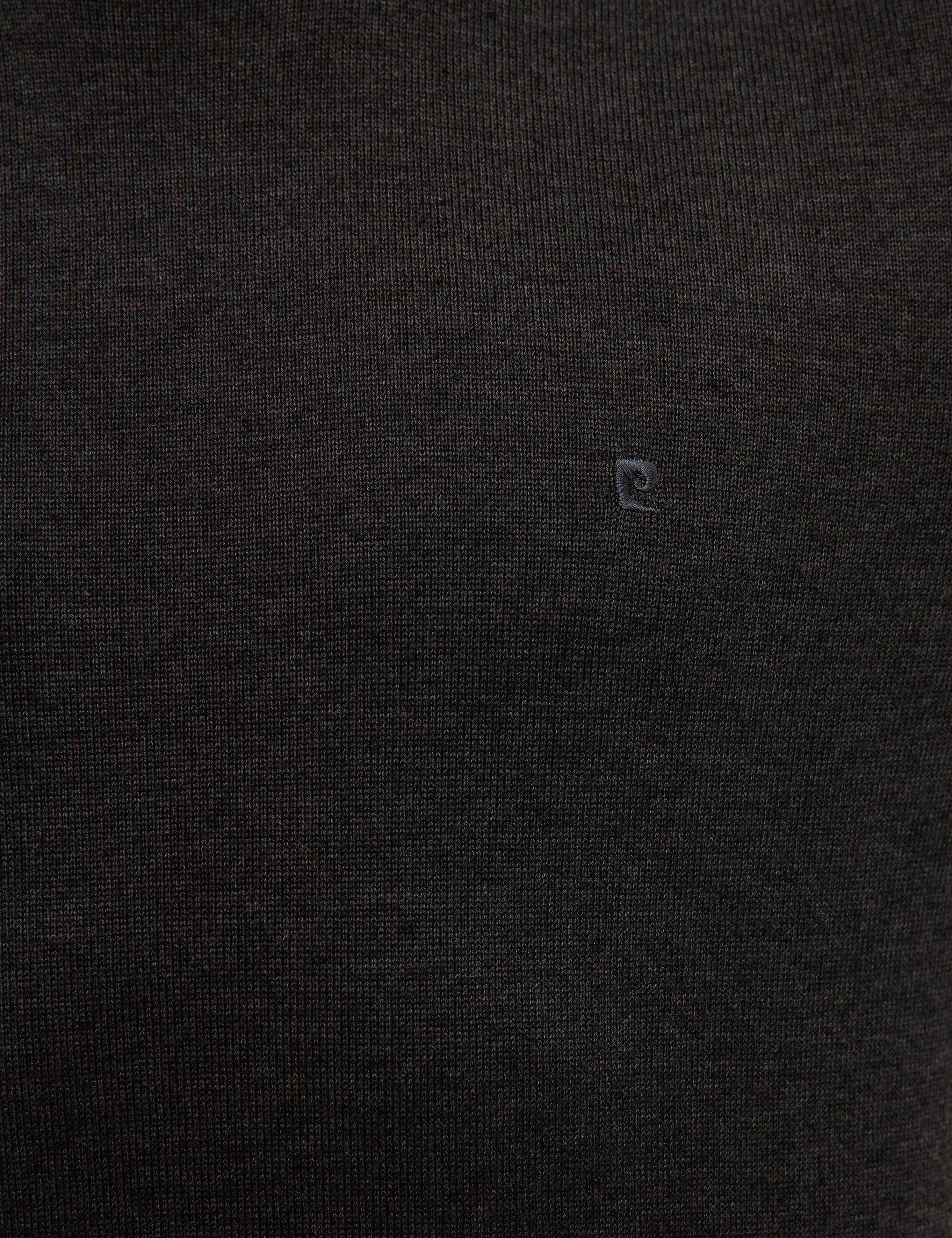 Antrasit Melanj Slim Fit Yarım Balıkçı Yaka Basic Triko Kazak