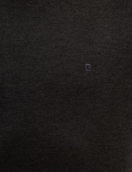 Antrasit Melanj Slim Fit Yarım Balıkçı Yaka Basic Triko Kazak - 50227091037