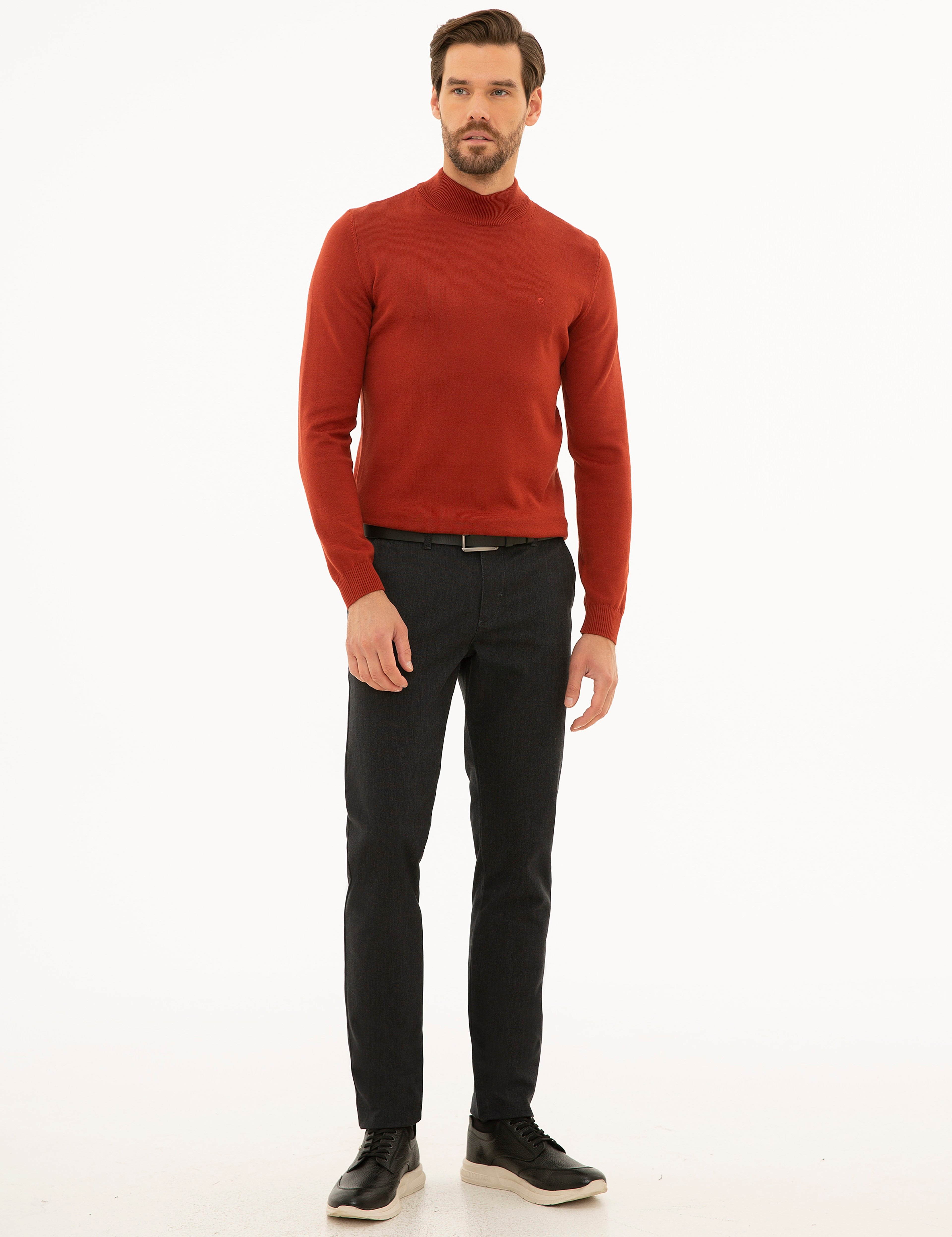 Kiremit Slim Fit Basic Kazak - Image 5