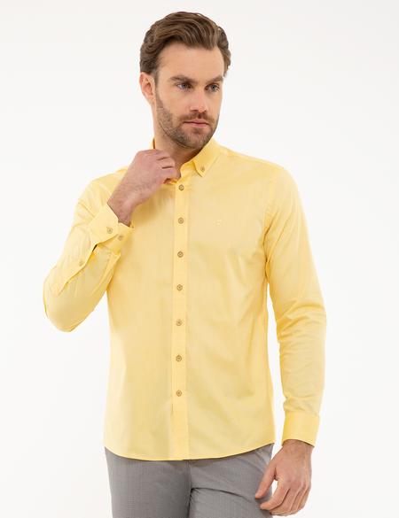 Sarı Slim Fit Gömlek - 50225940005