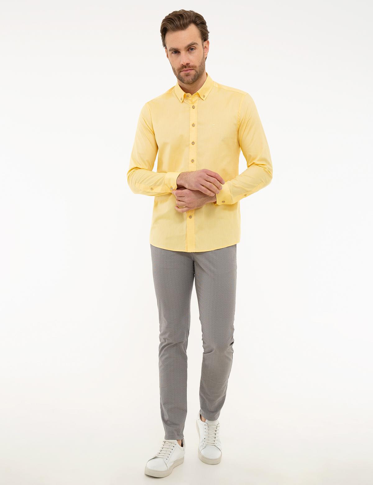 Sarı Slim Fit Gömlek - 50225940005