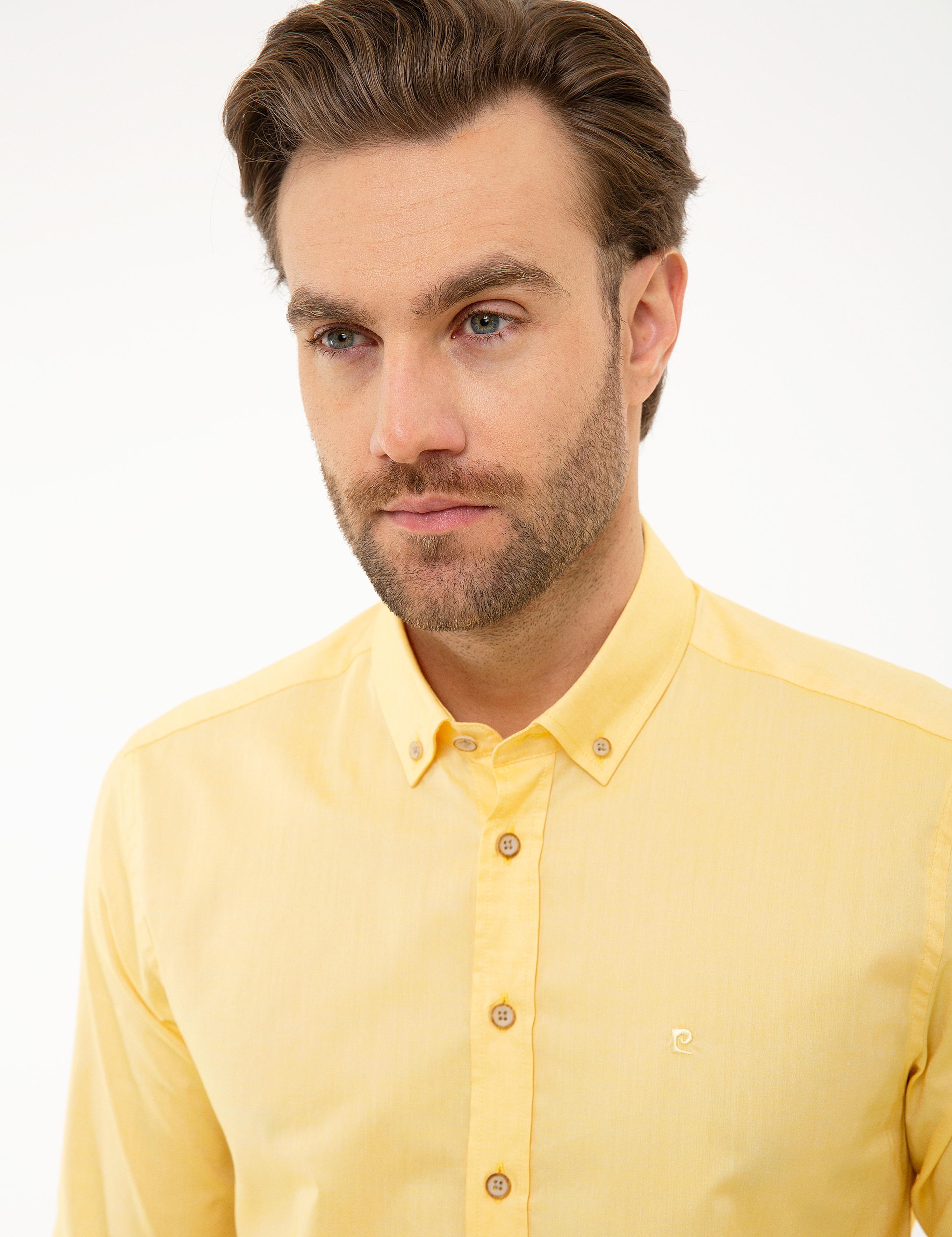 Sarı Slim Fit Gömlek
