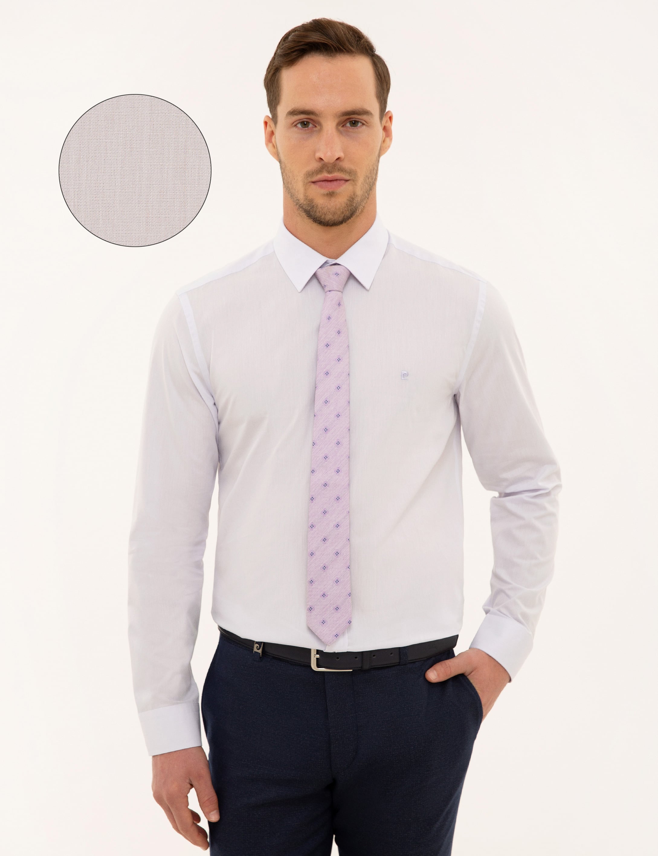 Lila Slim Fit Uzun Kollu Gömlek