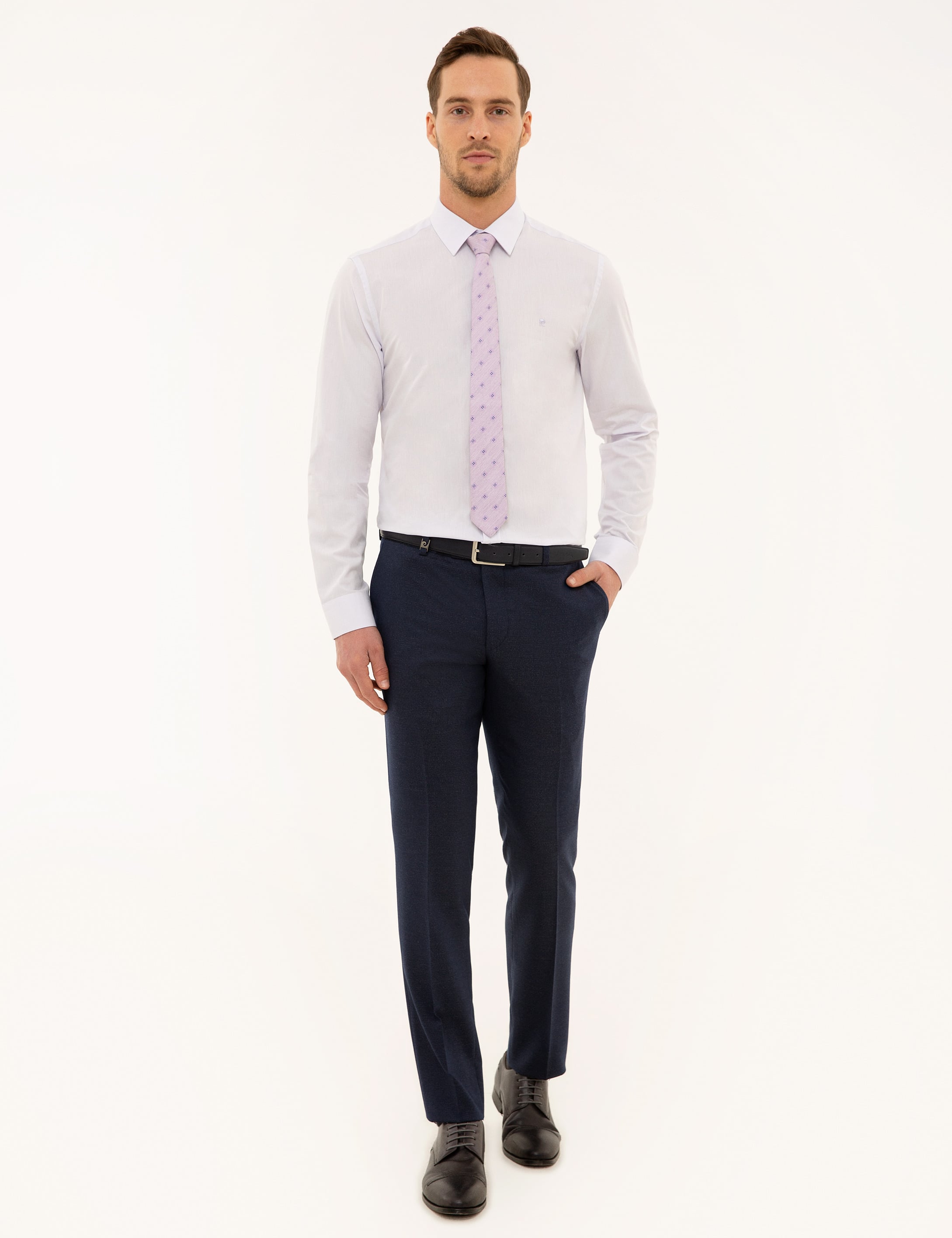 Lila Slim Fit Uzun Kollu Gömlek - Image 4