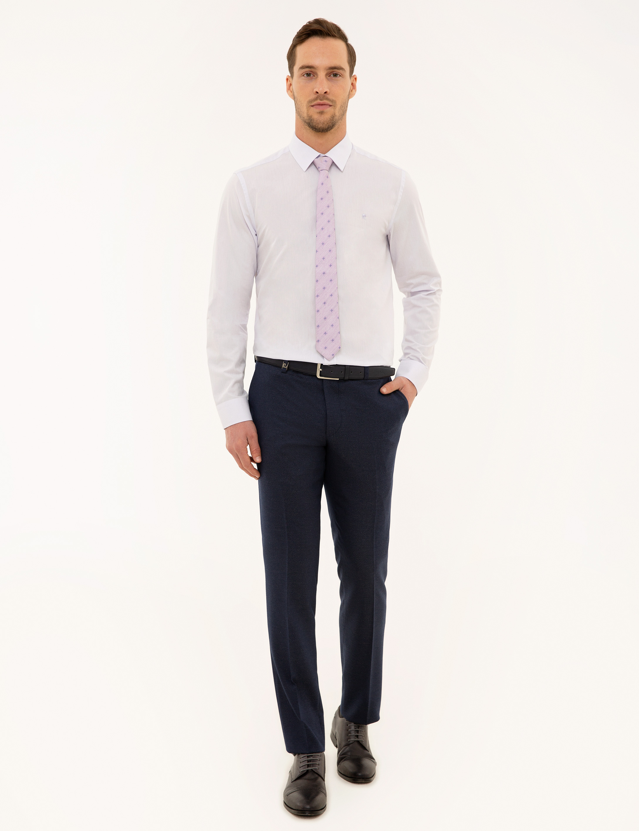 Lila Slim Fit Uzun Kollu Gömlek