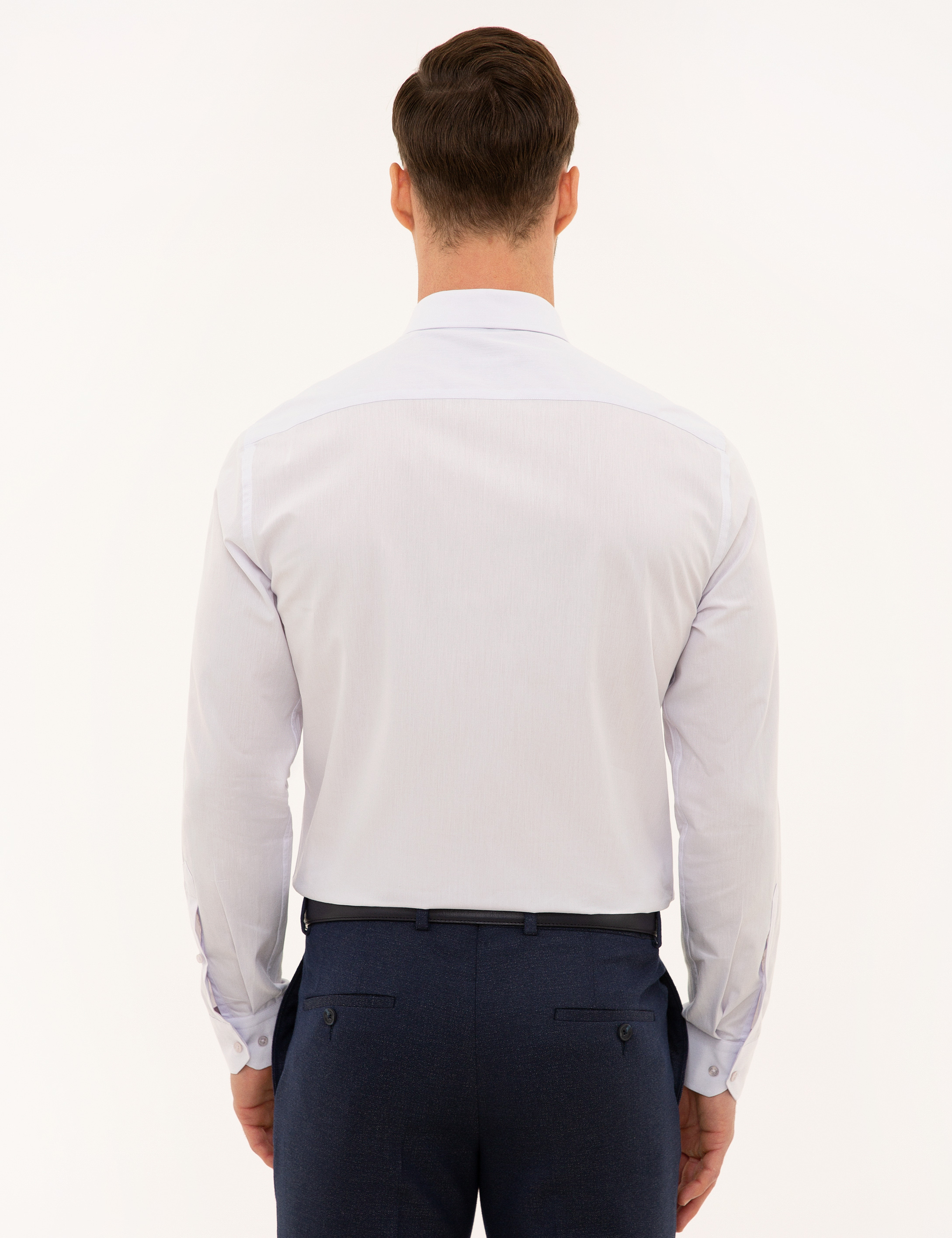 Lila Slim Fit Uzun Kollu Gömlek - Image 3