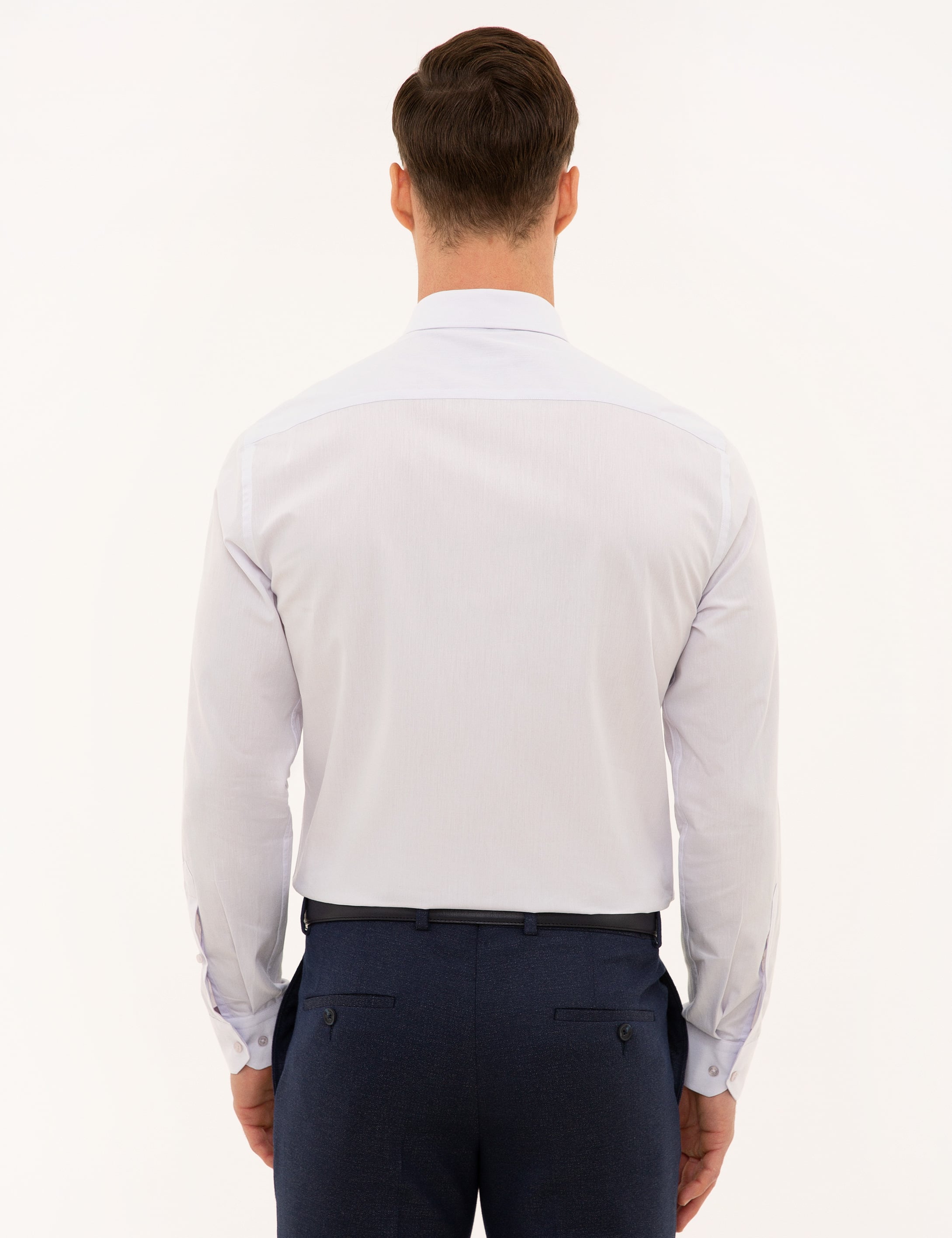 Lila Slim Fit Uzun Kollu Gömlek