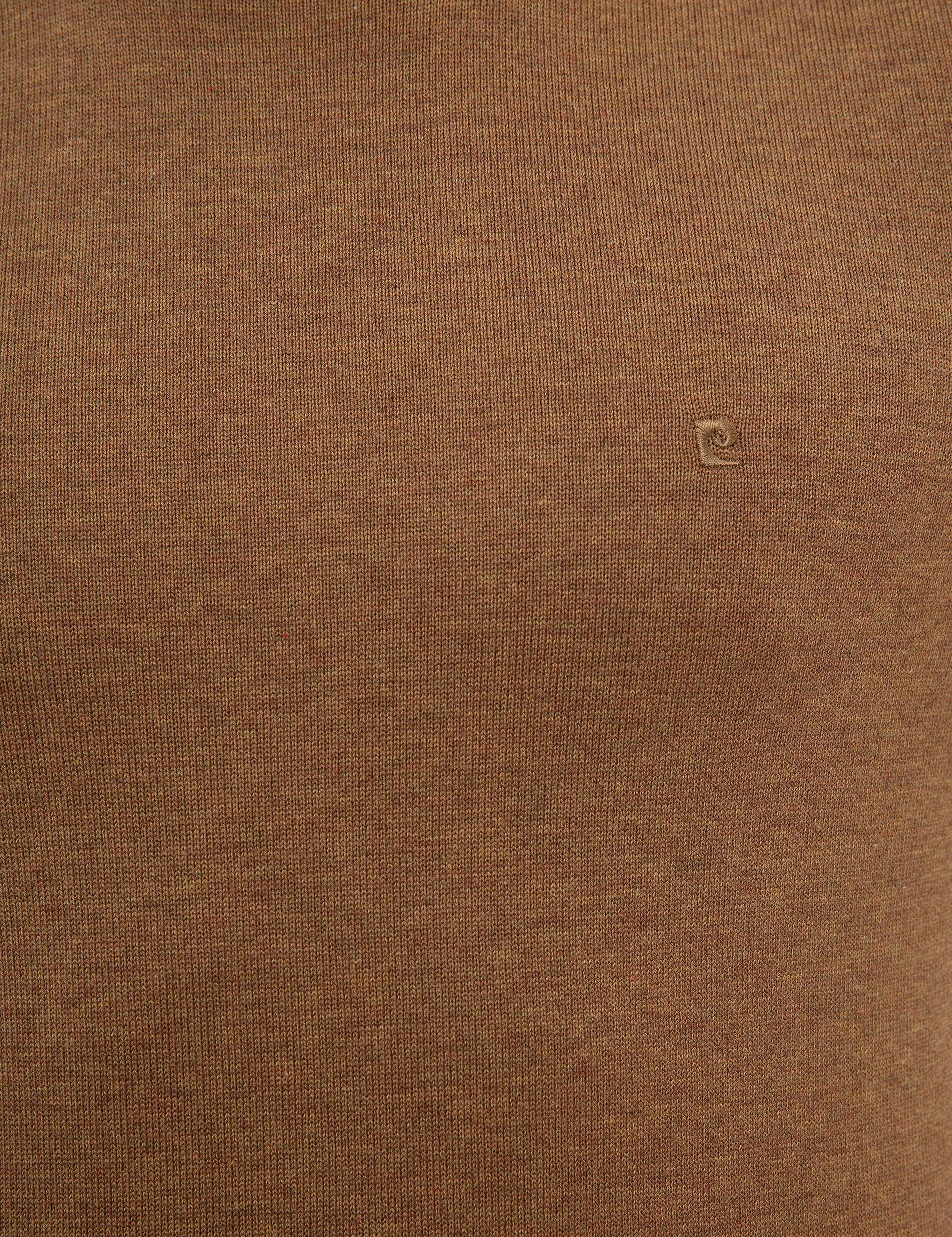 Camel Melanj Slim Fit Yarım Balıkçı Yaka Triko Kazak