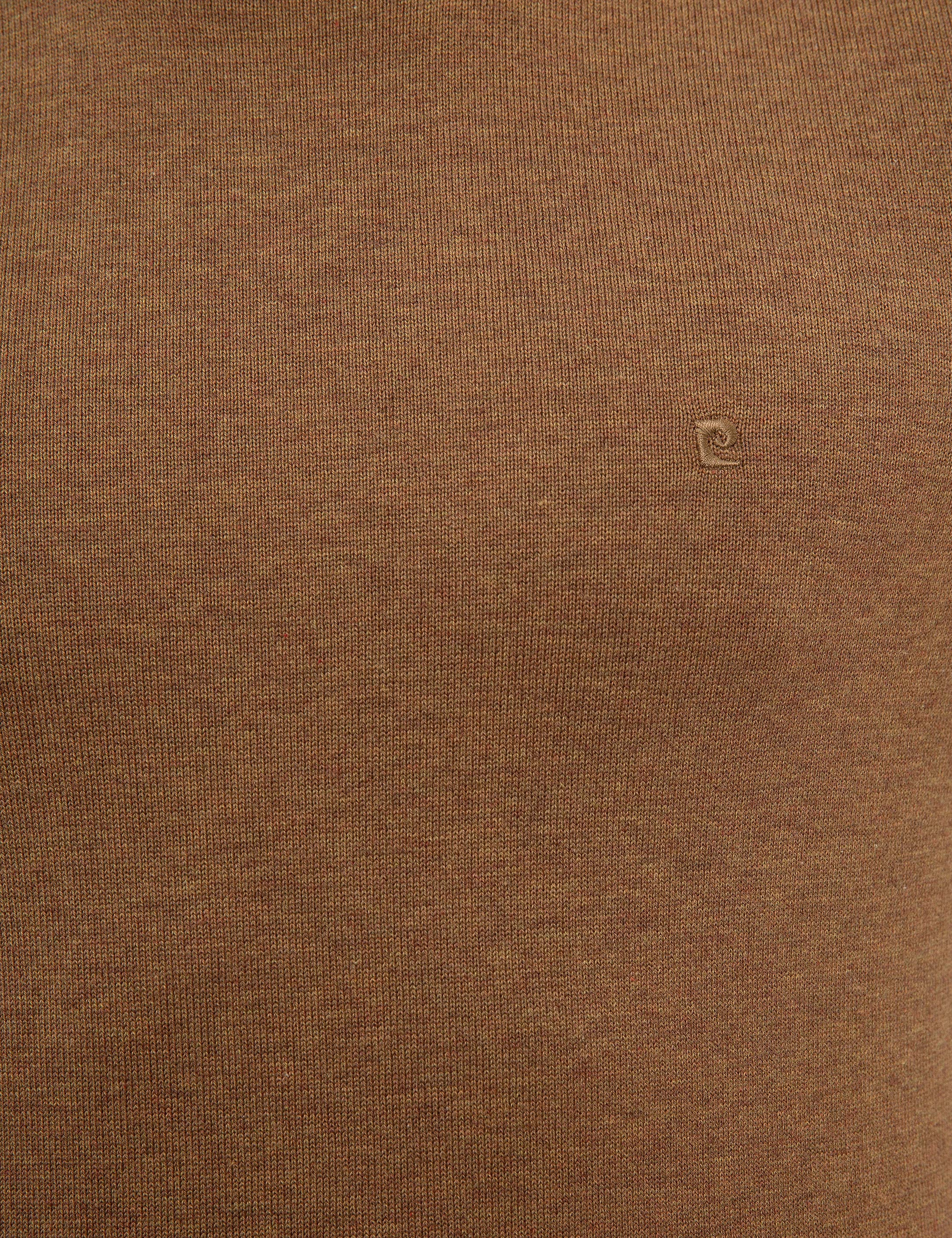 Camel Melanj Slim Fit Yarım Balıkçı Yaka Triko Kazak