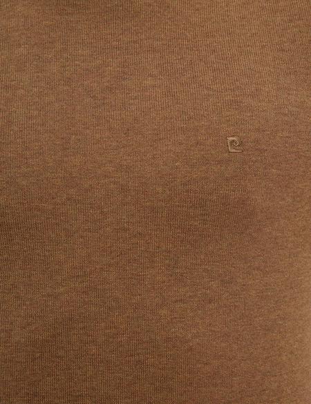 Camel Melanj Slim Fit Yarım Balıkçı Yaka Triko Kazak - 50227091149