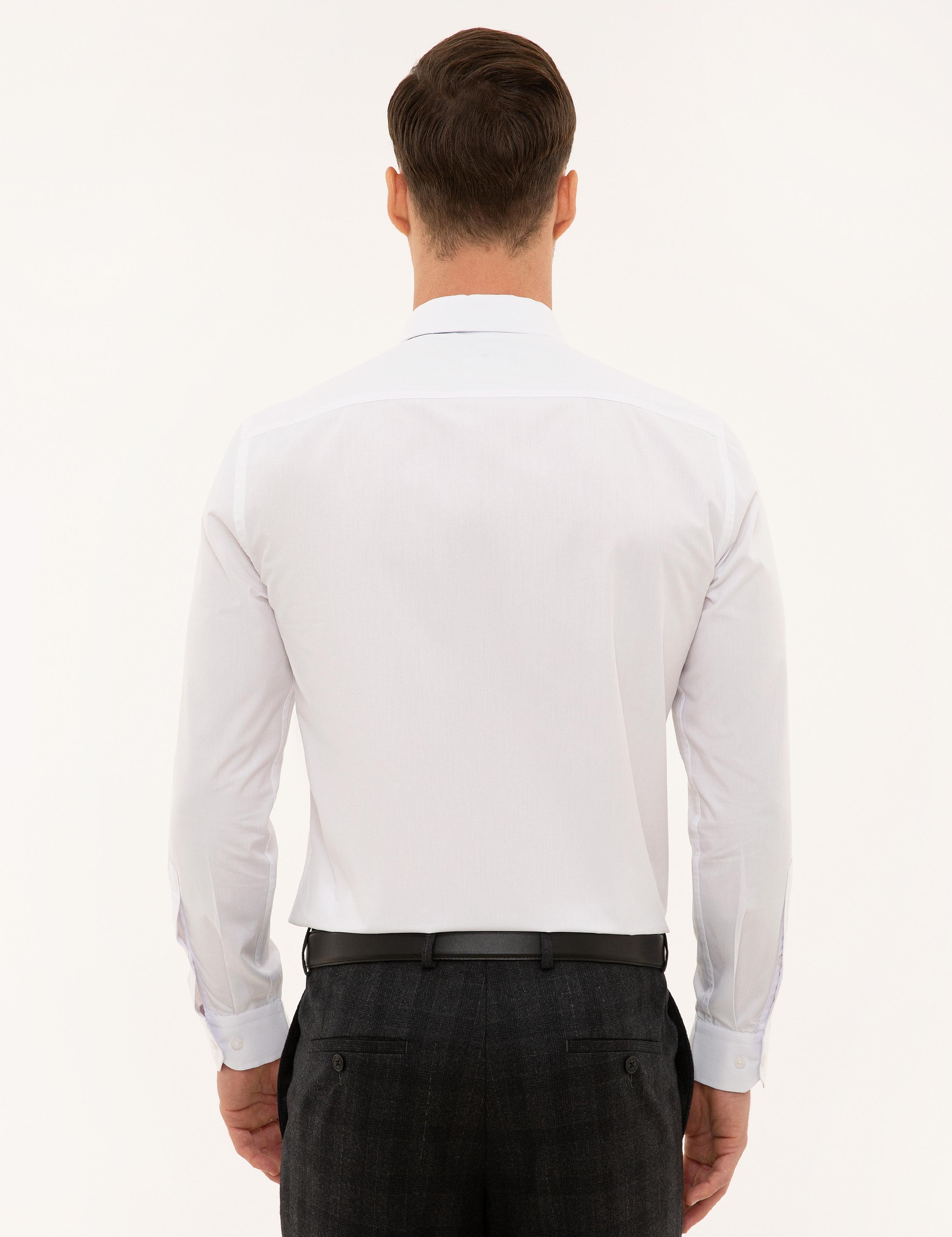 Beyaz Slim Fit Uzun Kollu Basic Gömlek