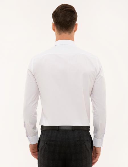 Beyaz Slim Fit Uzun Kollu Basic Gömlek - 50227784019