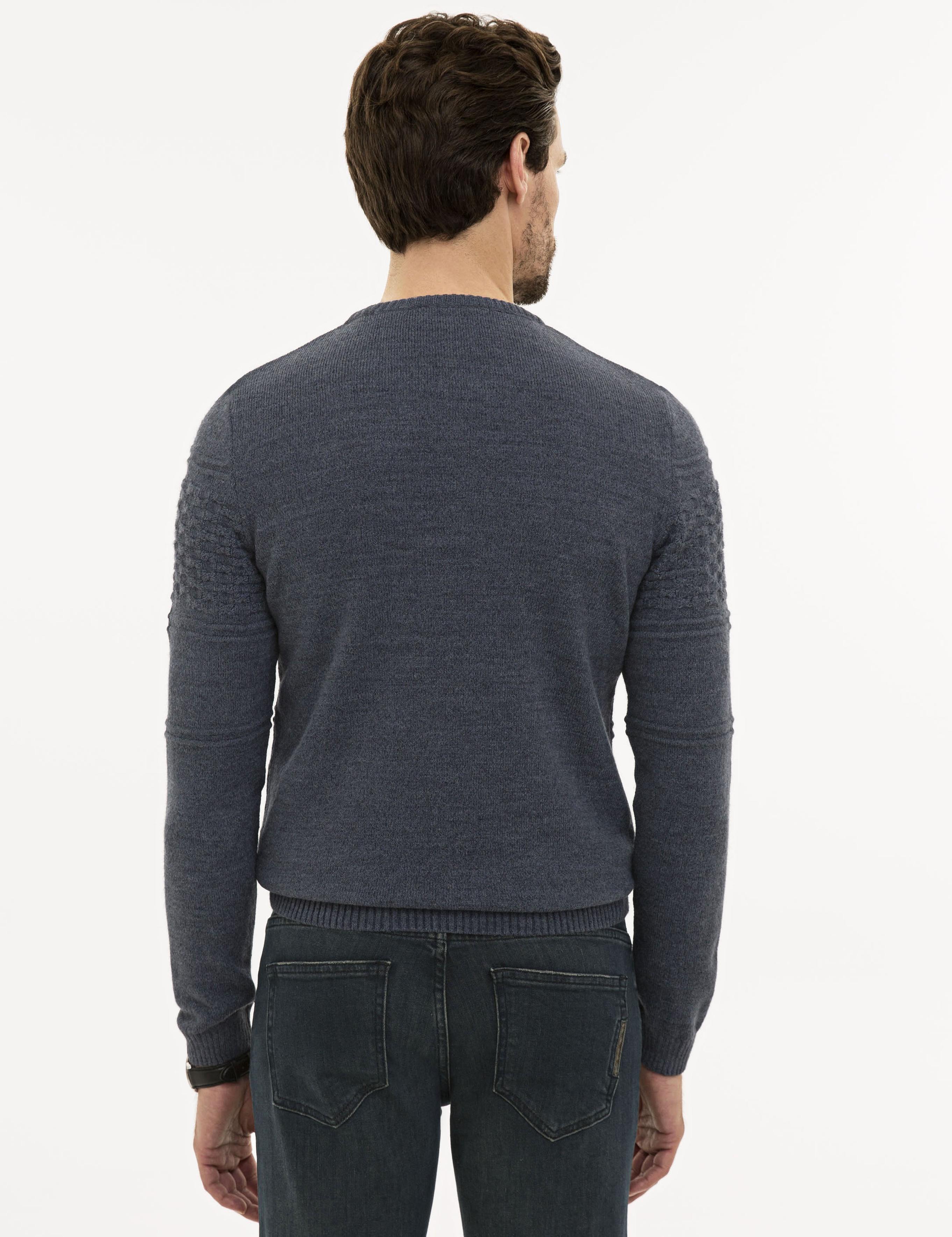 Mavi Slim Fit Bisiklet Yaka Triko Kazak