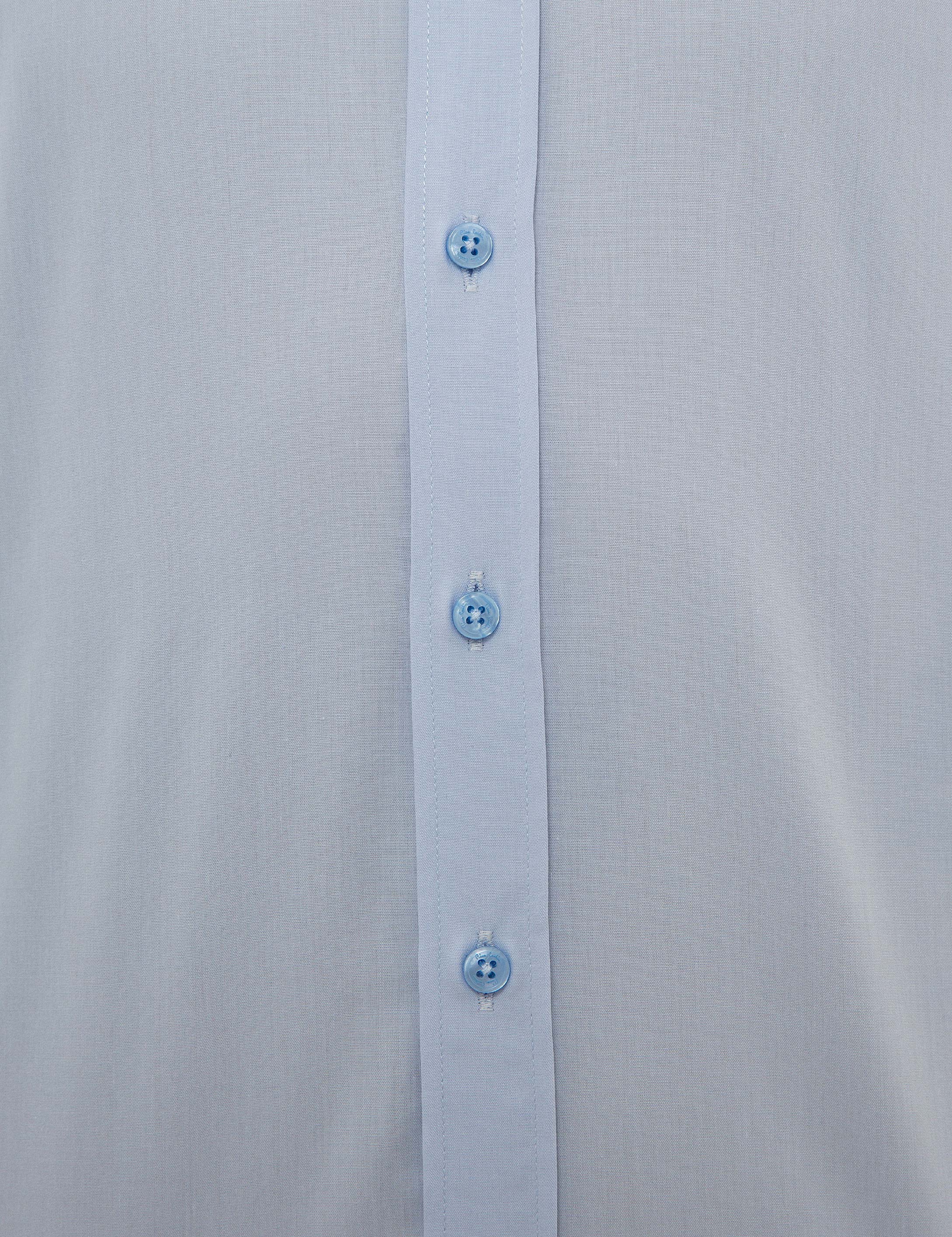 Koyu Mavi Slim Fit Uzun Kollu Klasik Gömlek - Image 6