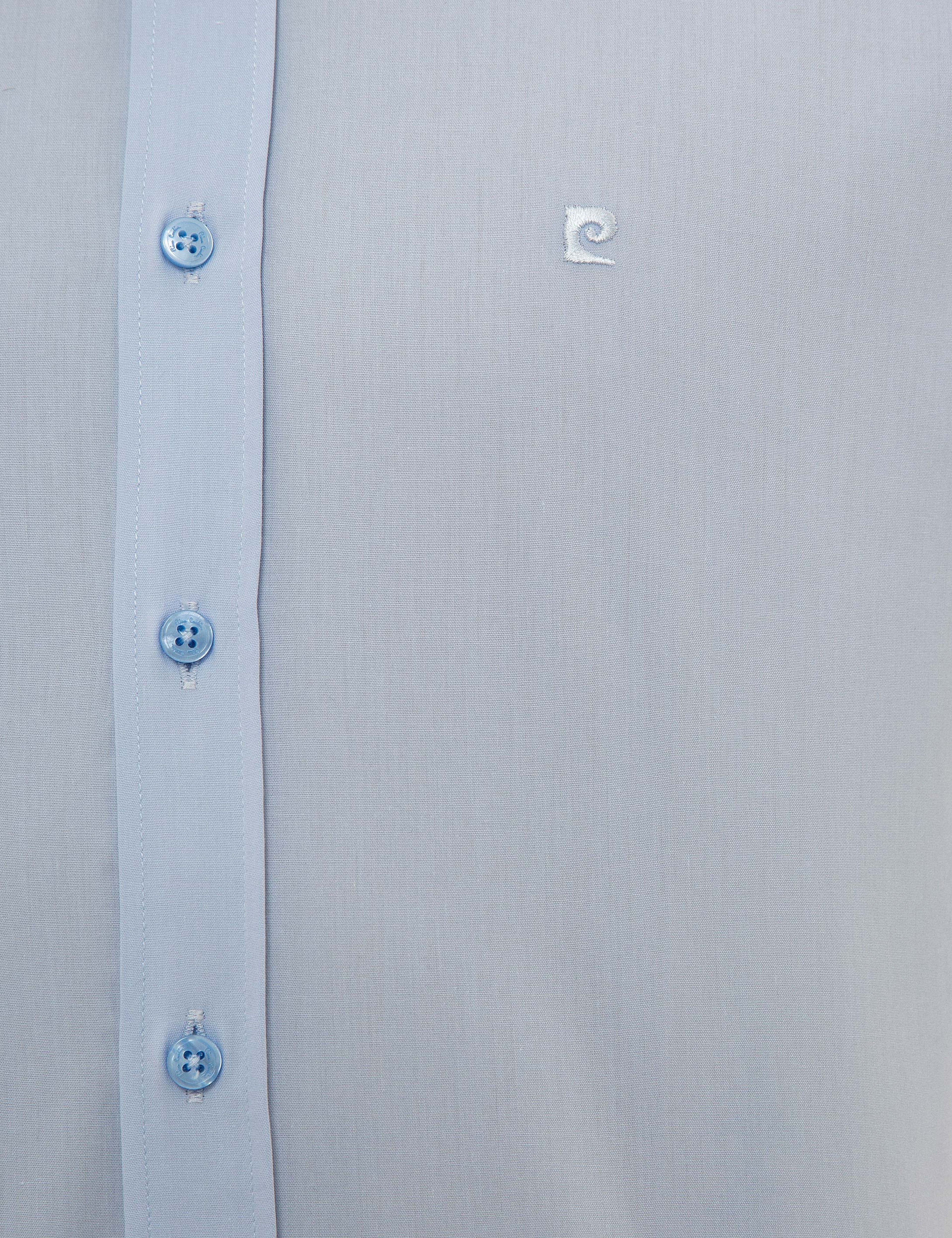 Koyu Mavi Slim Fit Uzun Kollu Klasik Gömlek - Image 5