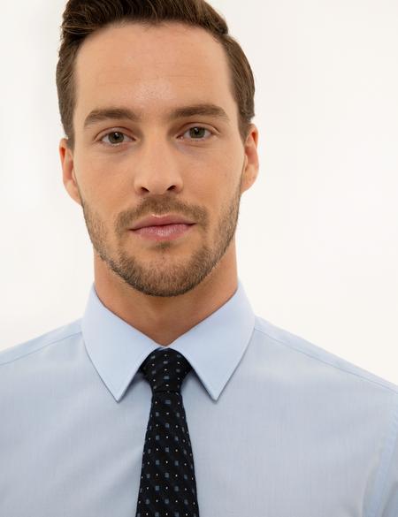 Koyu Mavi Slim Fit Uzun Kollu Klasik Gömlek - 50227784056