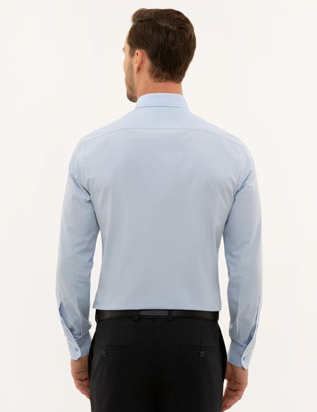 Koyu Mavi Slim Fit Uzun Kollu Klasik Gömlek - 50227784056