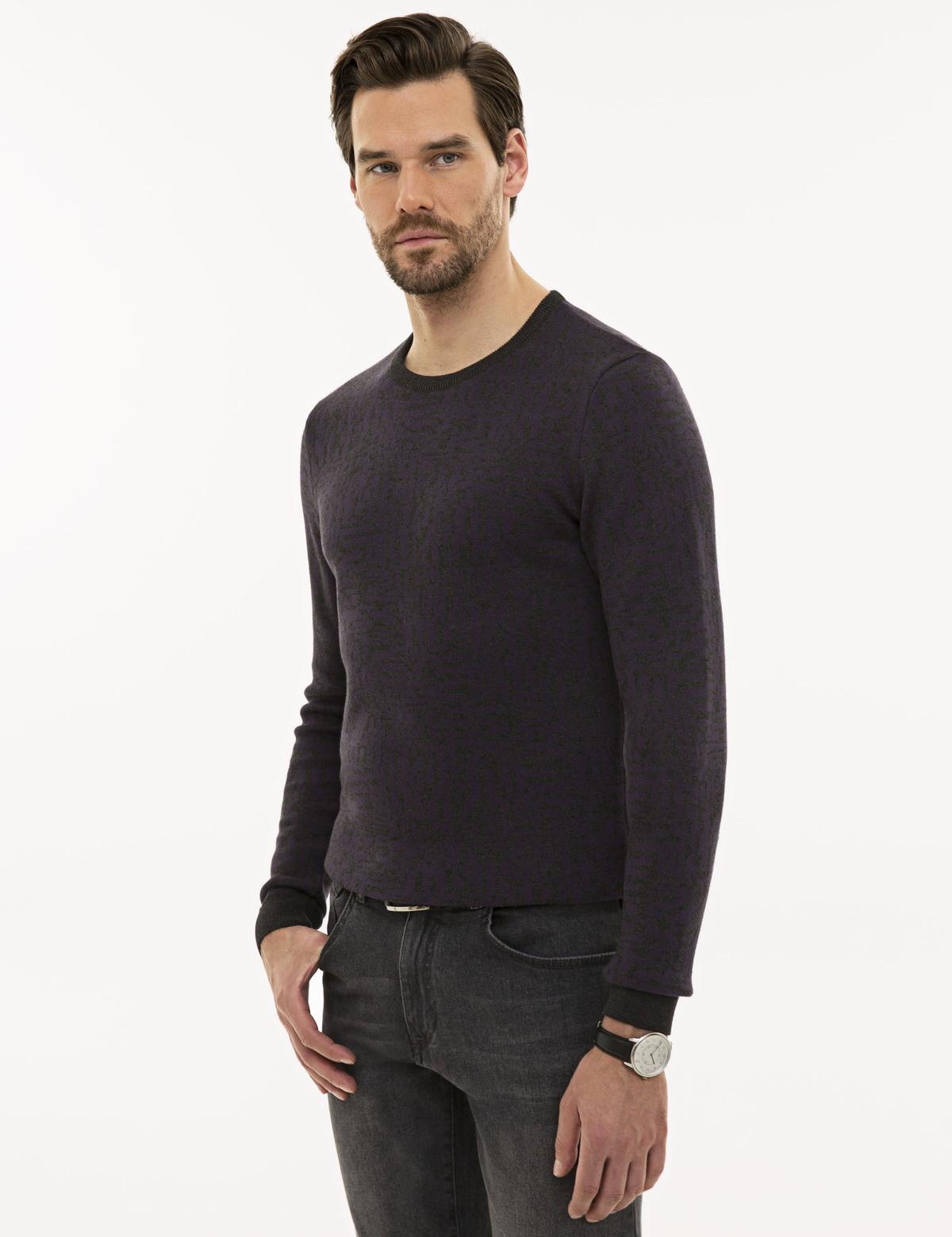 Mor Slim Fit Triko Kazak - 50228532008