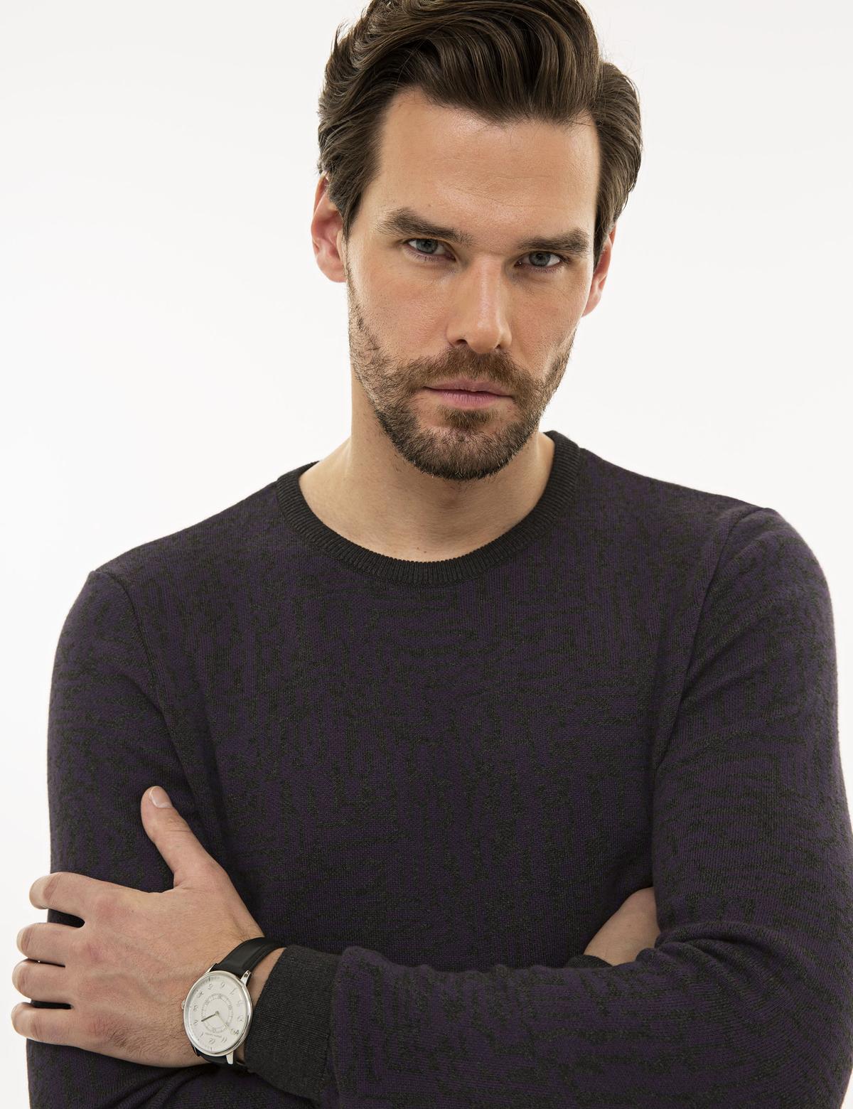 Mor Slim Fit Triko Kazak - 50228532008