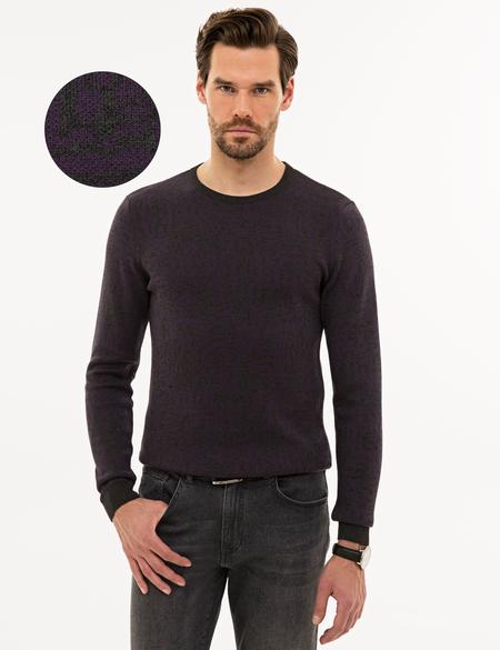 Mor Slim Fit Triko Kazak - 50228532008