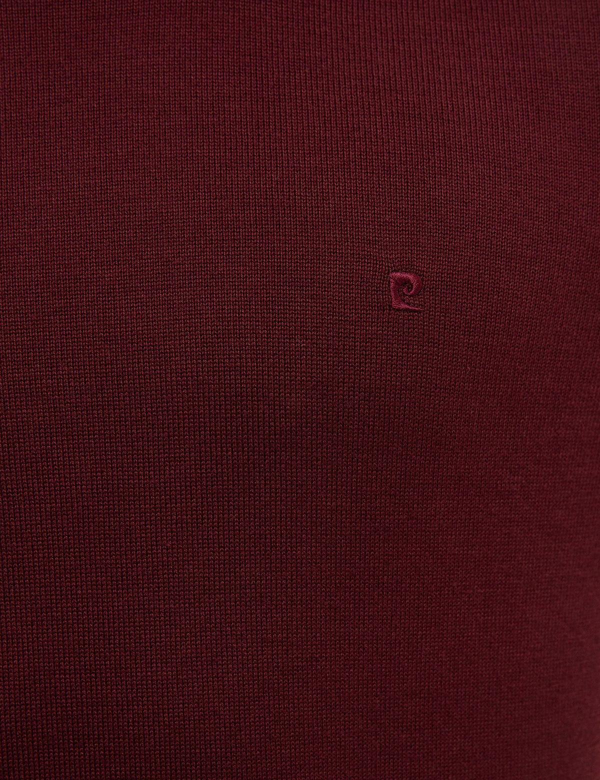 Bordo Slim Fit Bisiklet Yaka Basic Triko Kazak - 50229215149