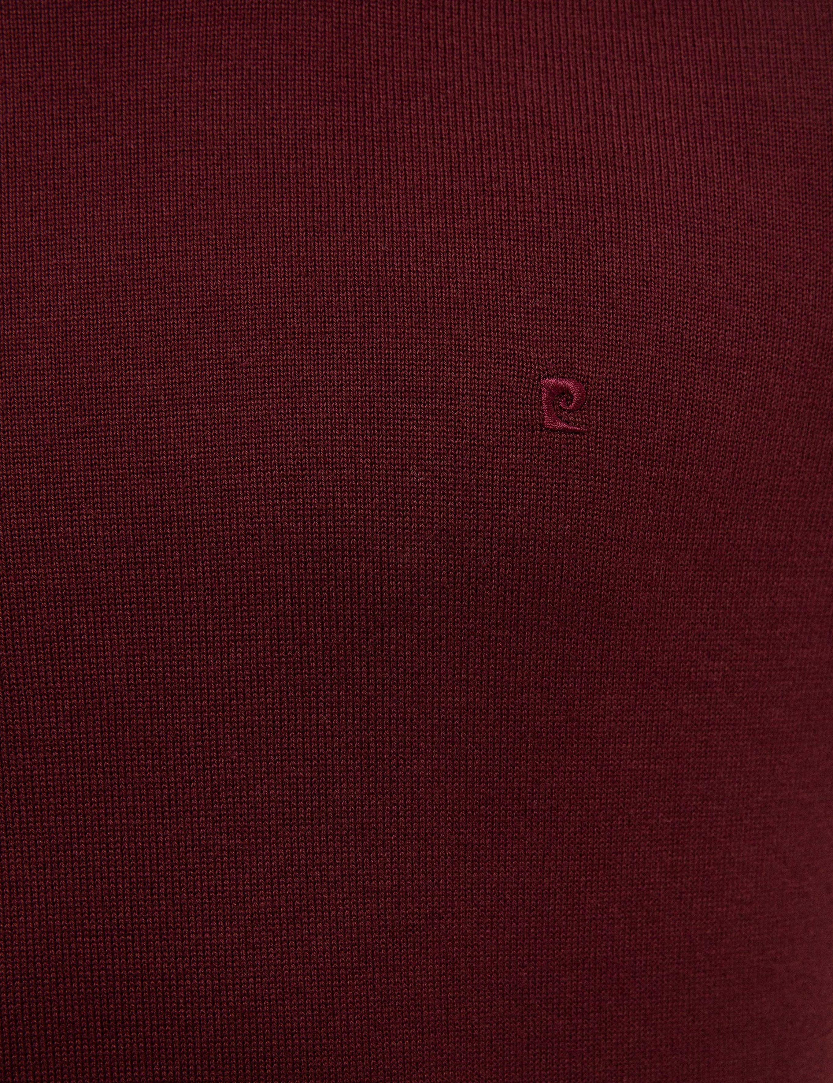 Bordo Slim Fit Bisiklet Yaka Basic Triko Kazak