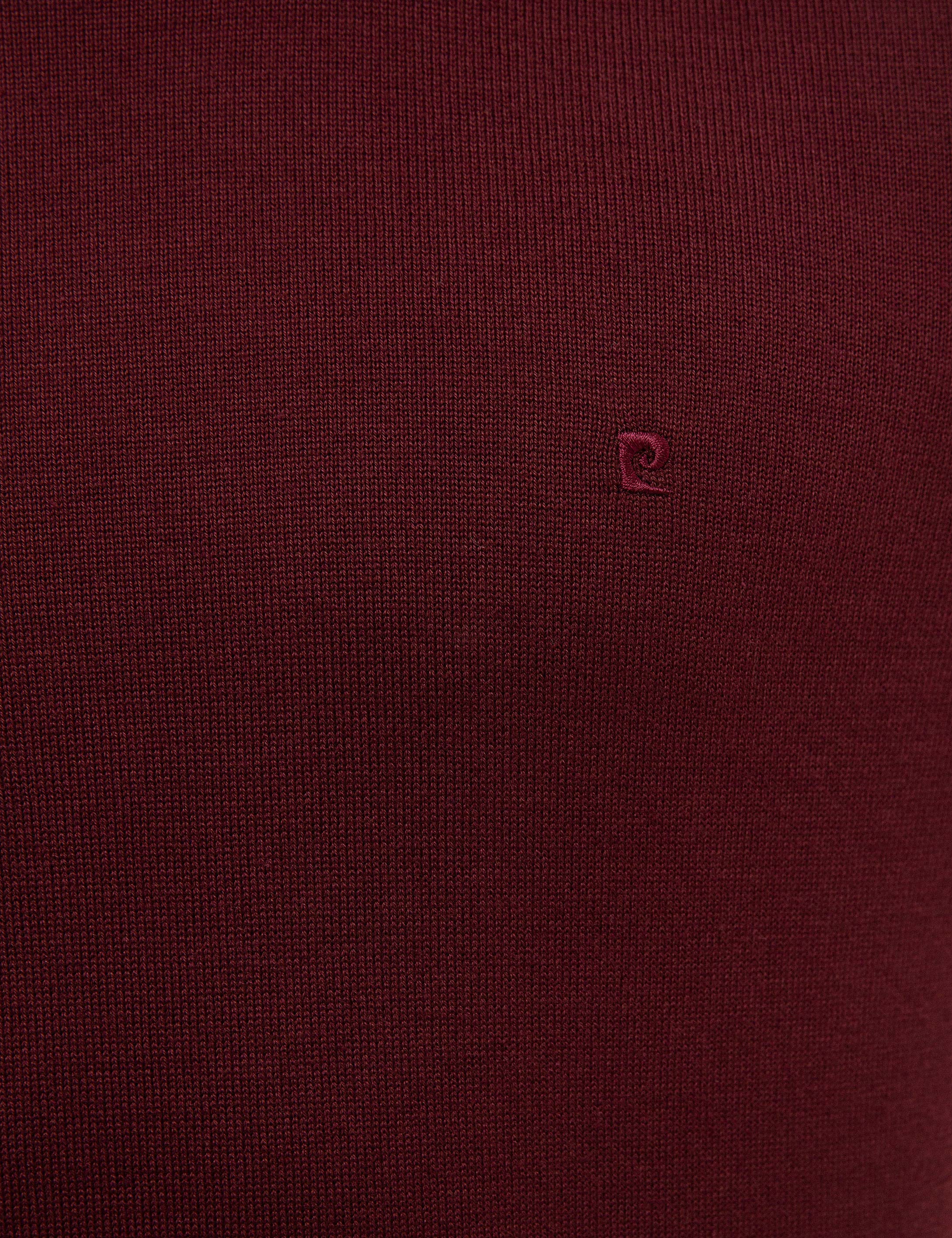 Bordo Slim Fit Bisiklet Yaka Basic Triko Kazak