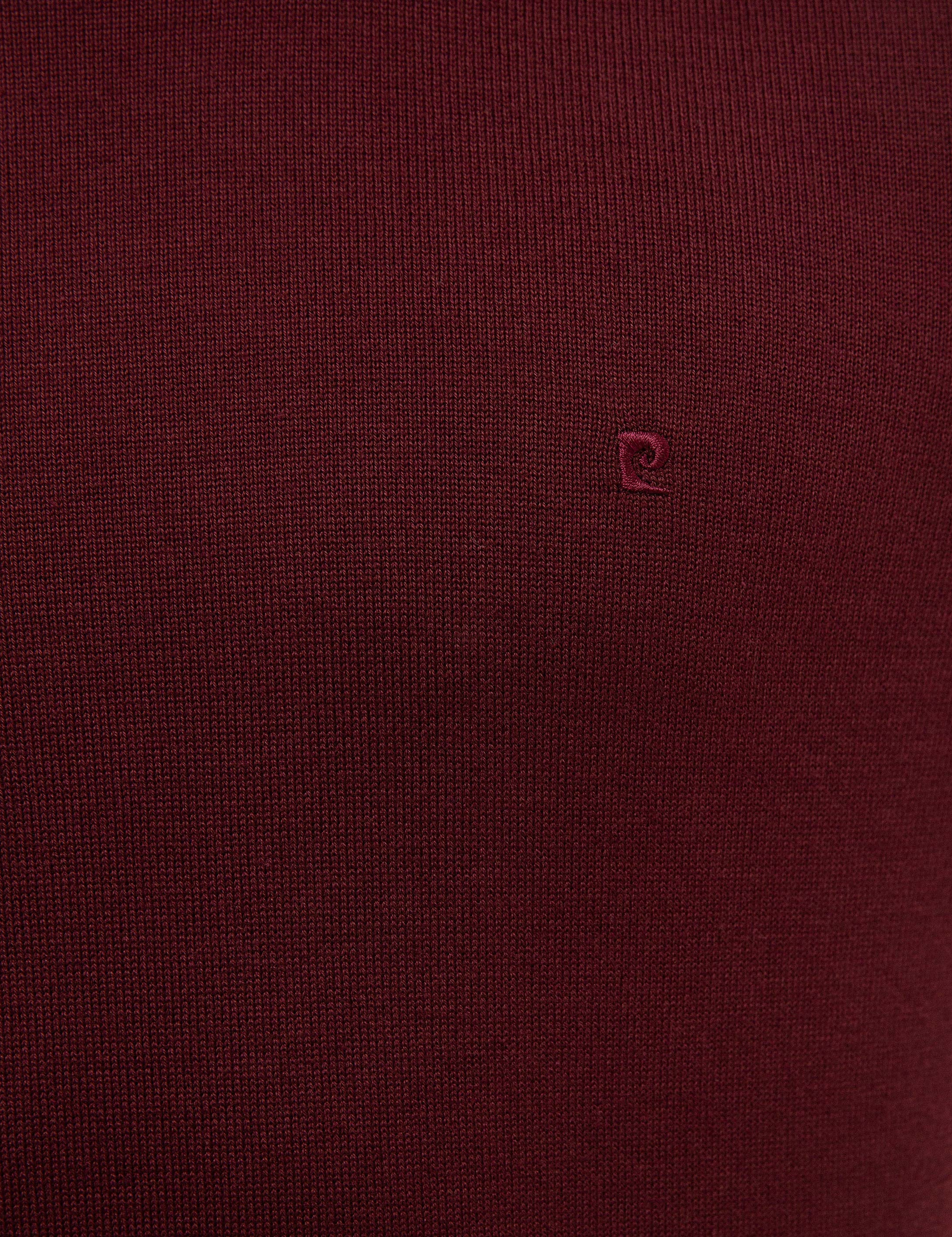 Bordo Slim Fit Bisiklet Yaka Basic Triko Kazak - Image 6