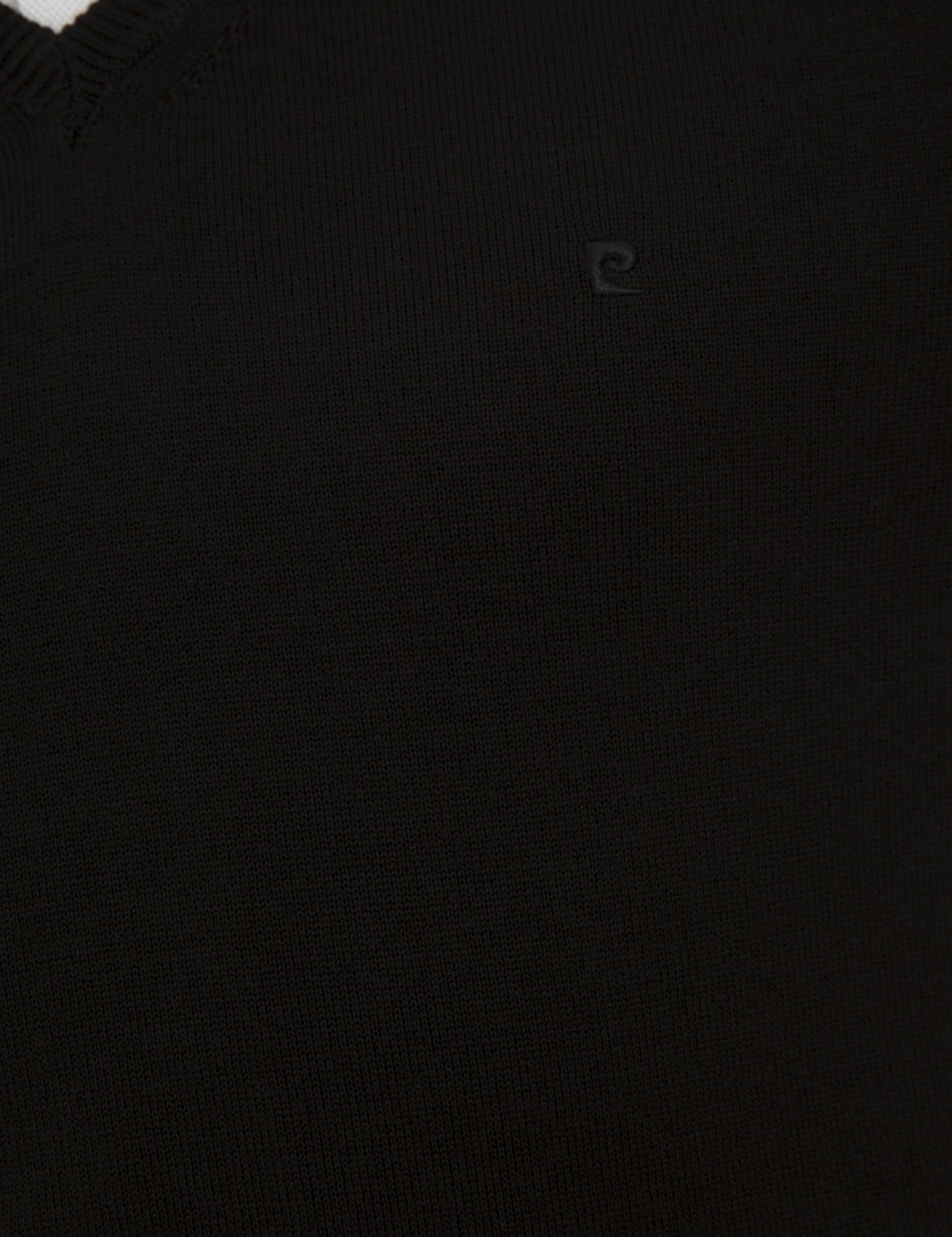 Siyah Slim Fit V Yaka Basic Triko Kazak