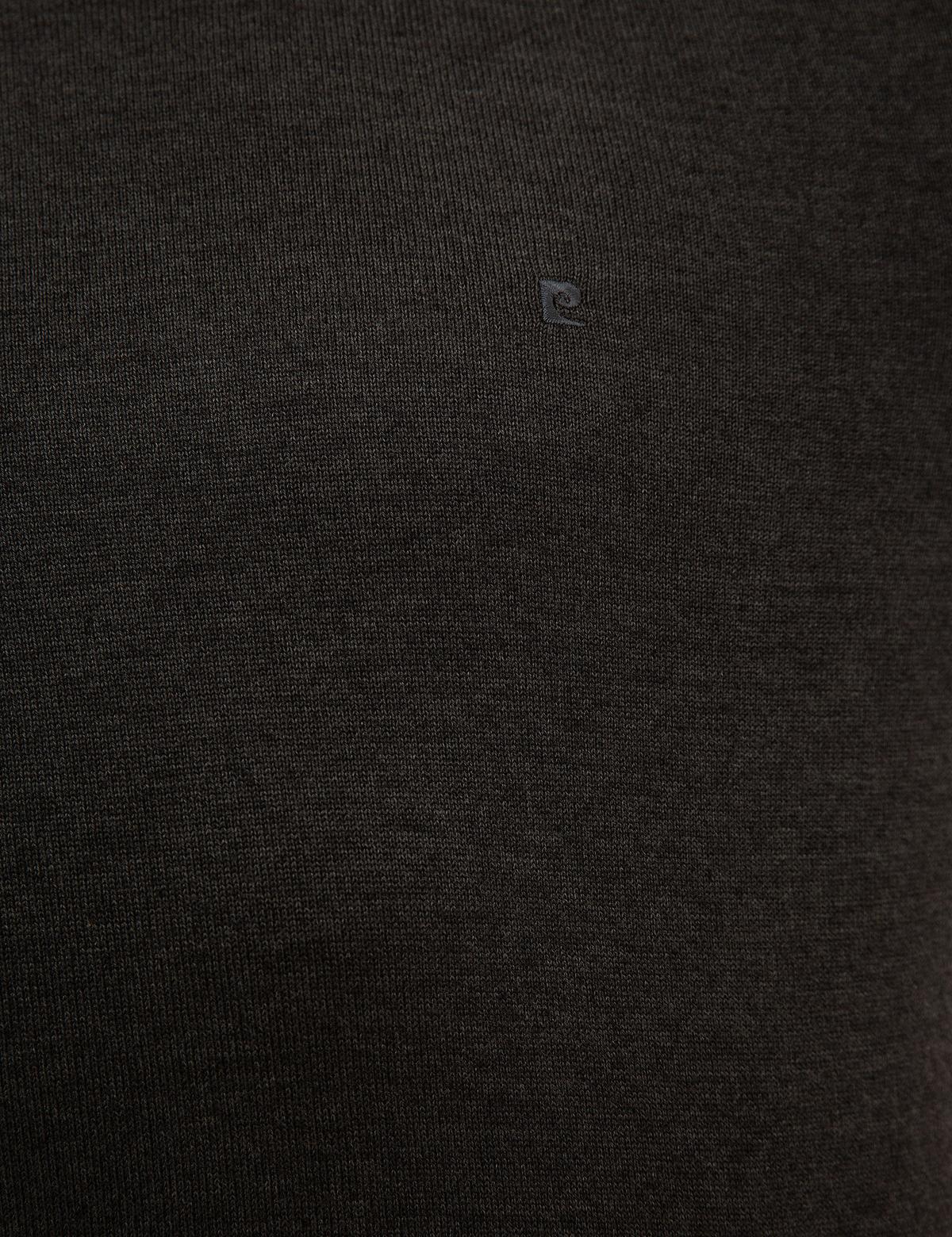 Antrasit Melanj Slim Fit Bisiklet Yaka Basic Triko Kazak - 50229215006