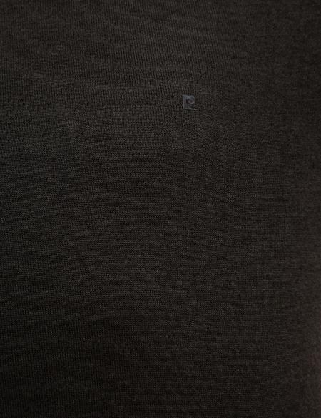 Antrasit Melanj Slim Fit Bisiklet Yaka Basic Triko Kazak - 50229215006