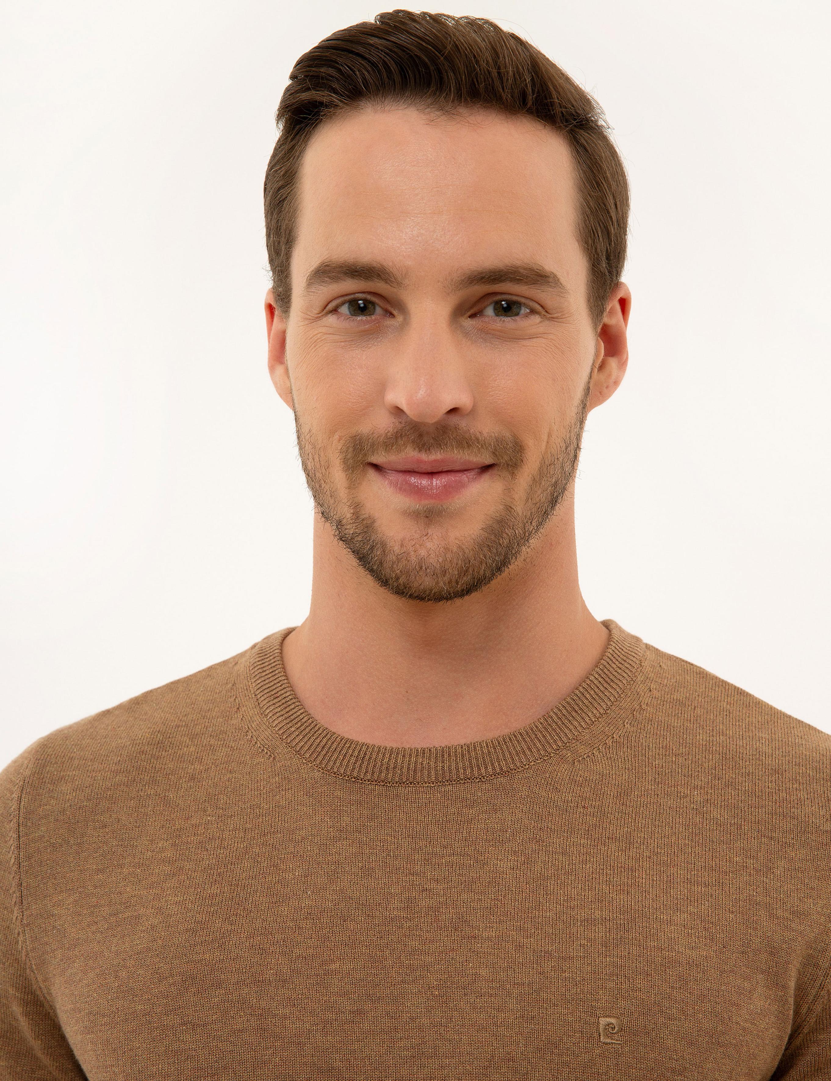 Camel Melanj Slim Fit Bisiklet Yaka Basic Triko Kazak