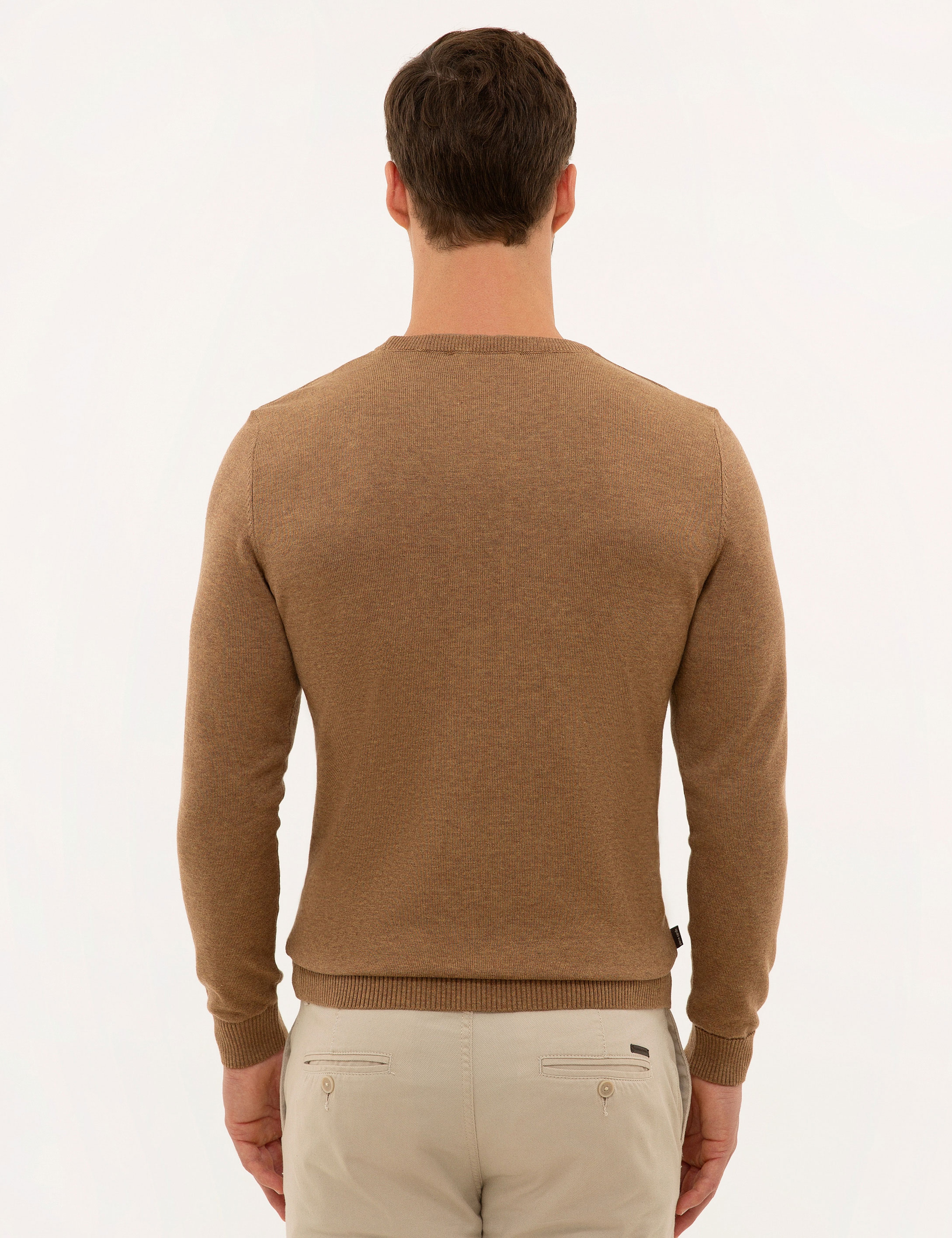 Camel Melanj Slim Fit Bisiklet Yaka Basic Triko Kazak - Image 5