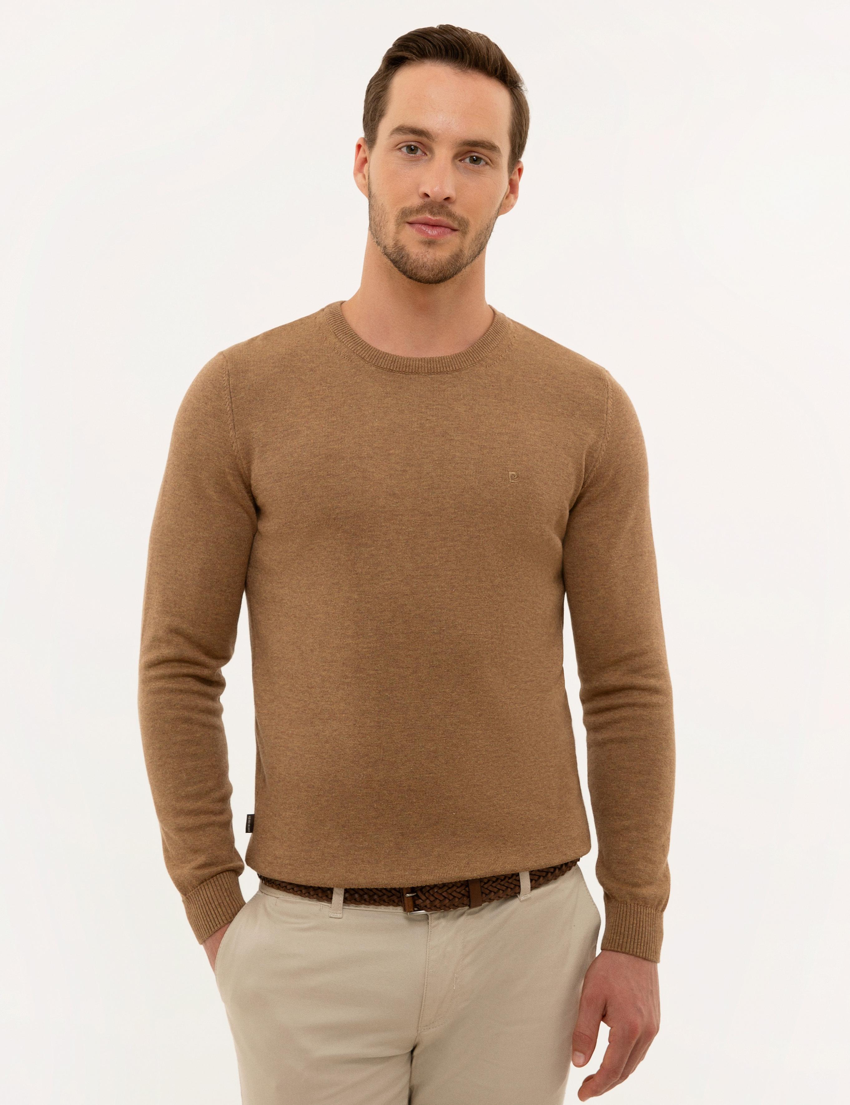 Camel Melanj Slim Fit Bisiklet Yaka Basic Triko Kazak