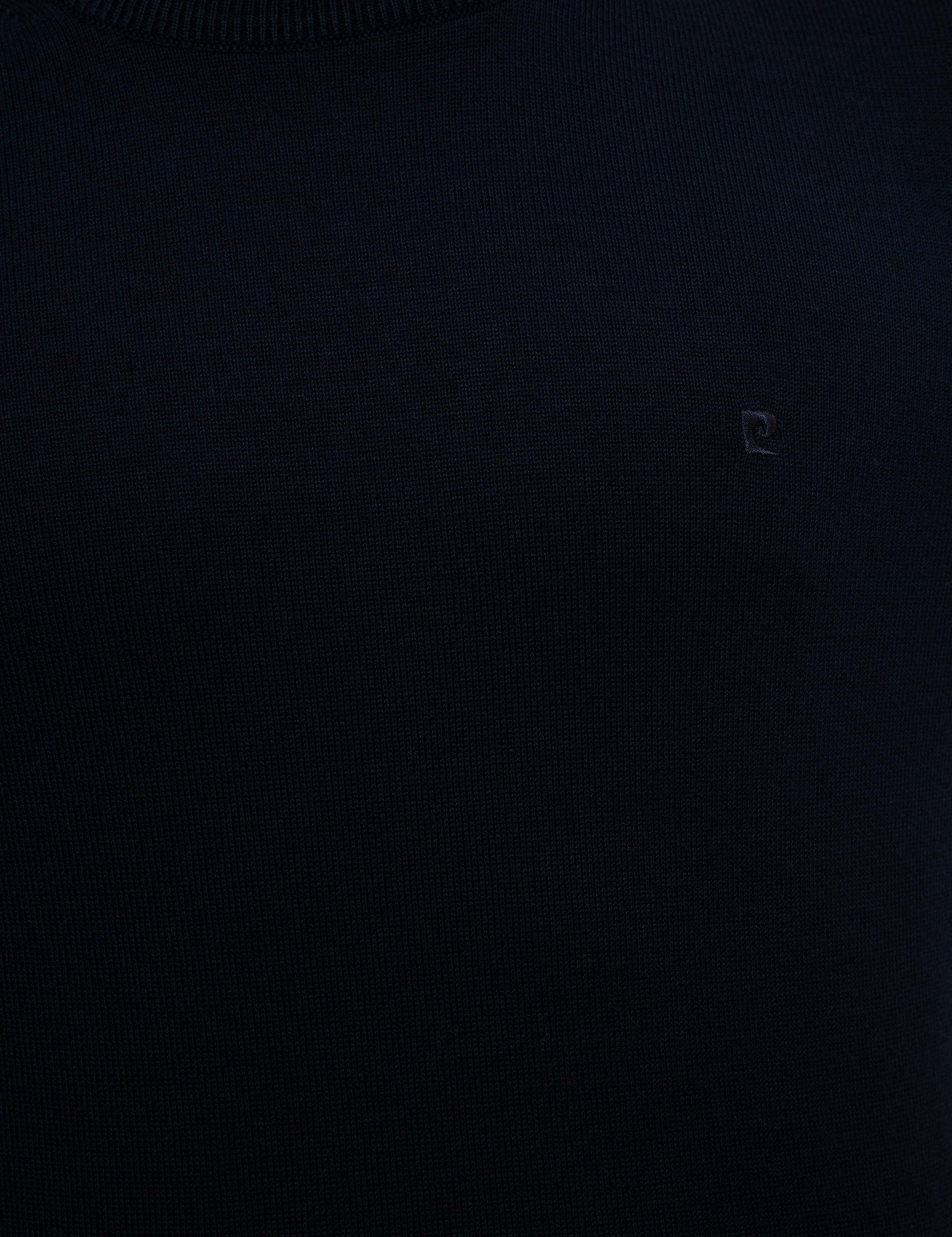 Lacivert Slim Fit Bisiklet Yaka Basic Triko Kazak