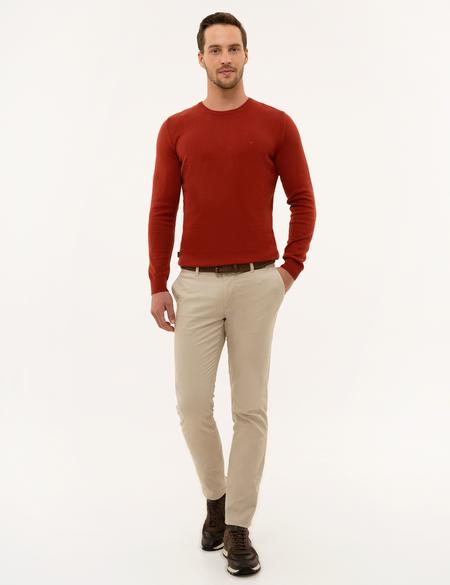 Kiremit Slim Fit Bisiklet Yaka Basic Triko Kazak - 50229215159