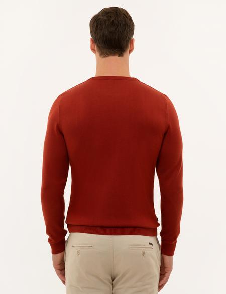 Kiremit Slim Fit Bisiklet Yaka Basic Triko Kazak - 50229215159