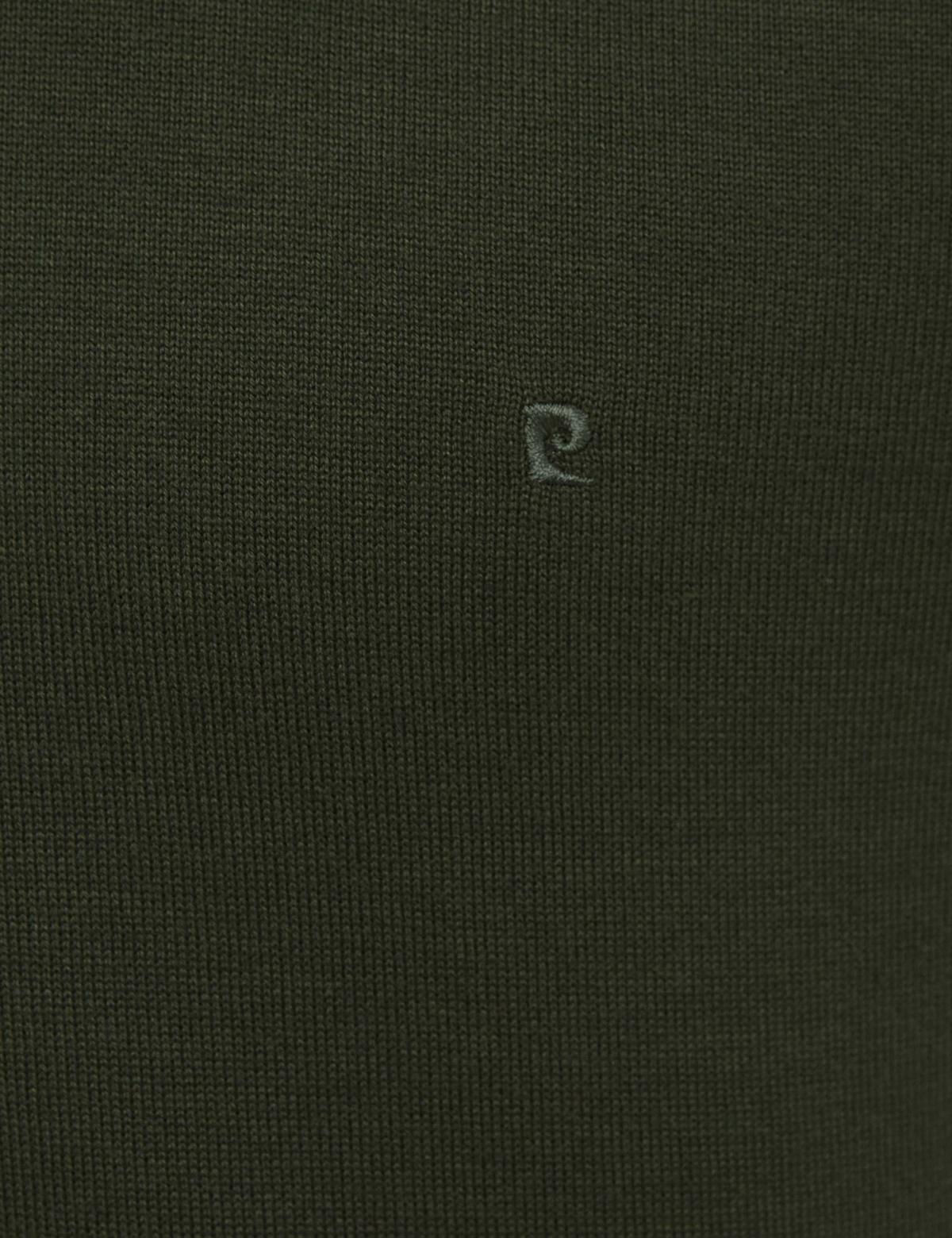 Koyu Yeşil Slim Fit Bisiklet Yaka Basic Triko Kazak - 50229215189