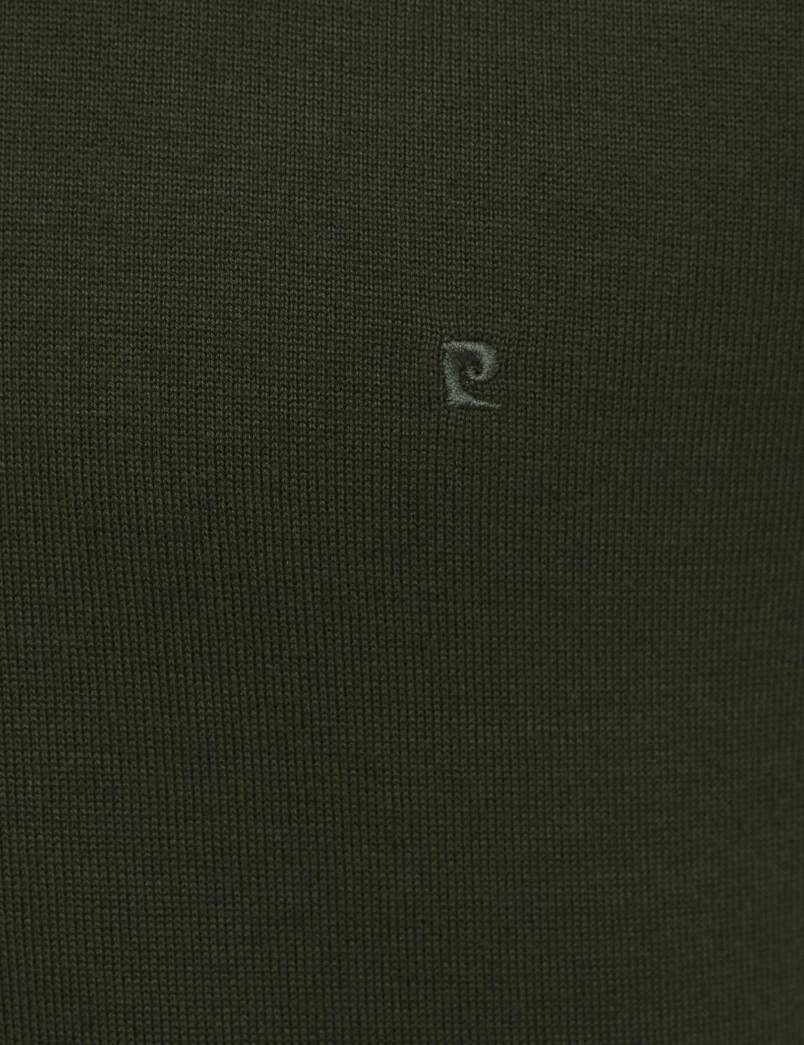 Koyu Yeşil Slim Fit Bisiklet Yaka Basic Triko Kazak